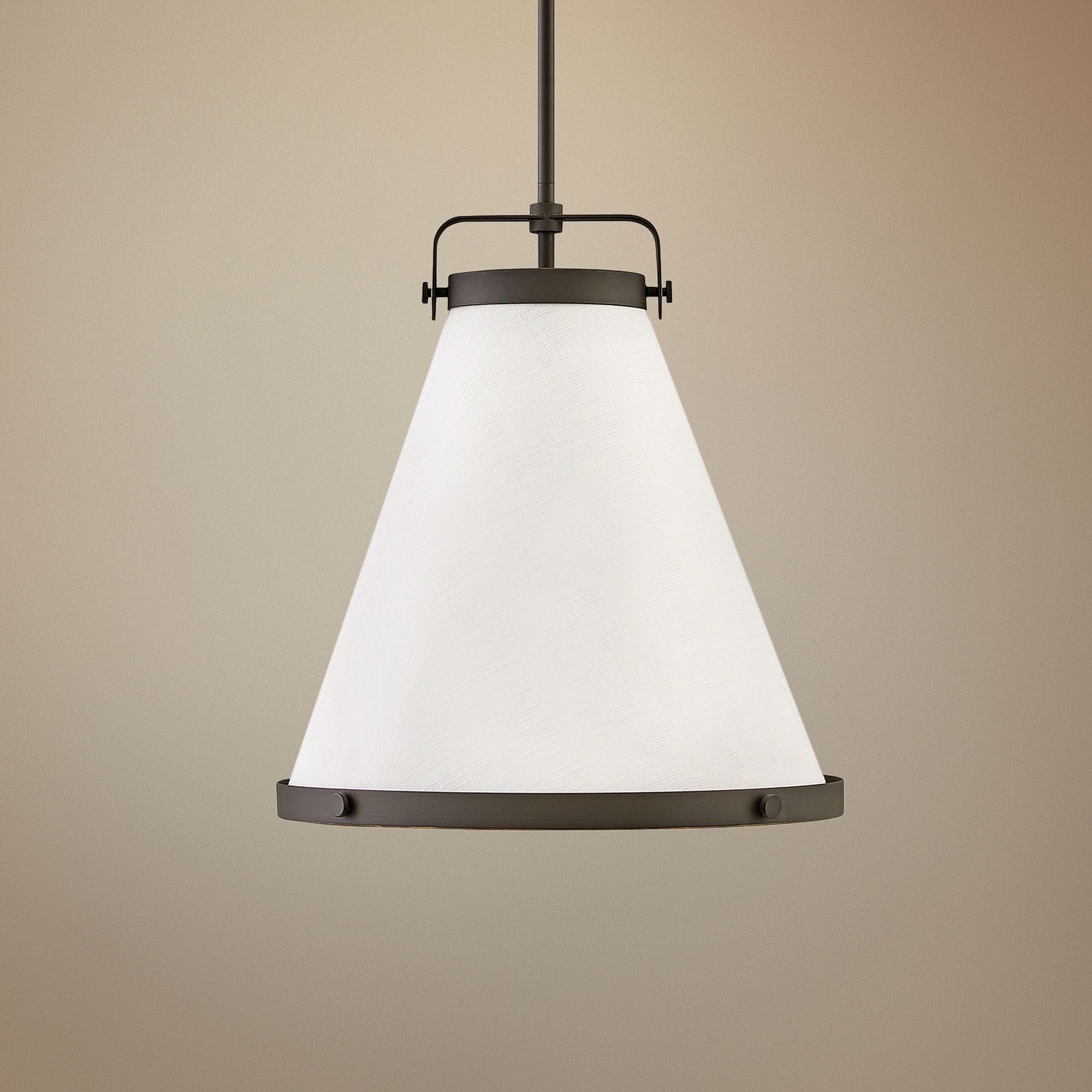 Hinkley Lark 16"W Oil-Rubbed Bronze and Fabric Pendant Light