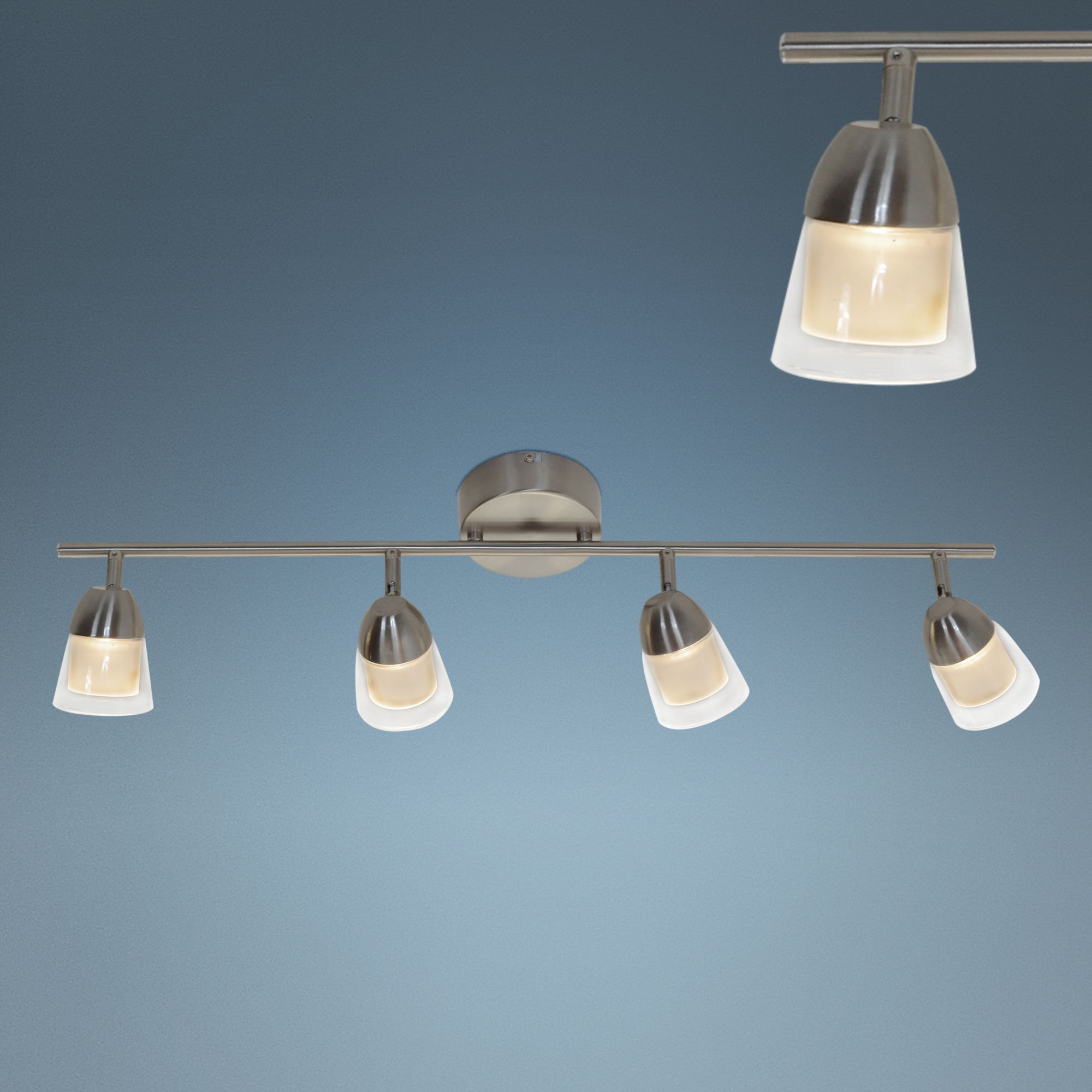 District 4-Light Satin Nickel JA8 LED Track Fixture