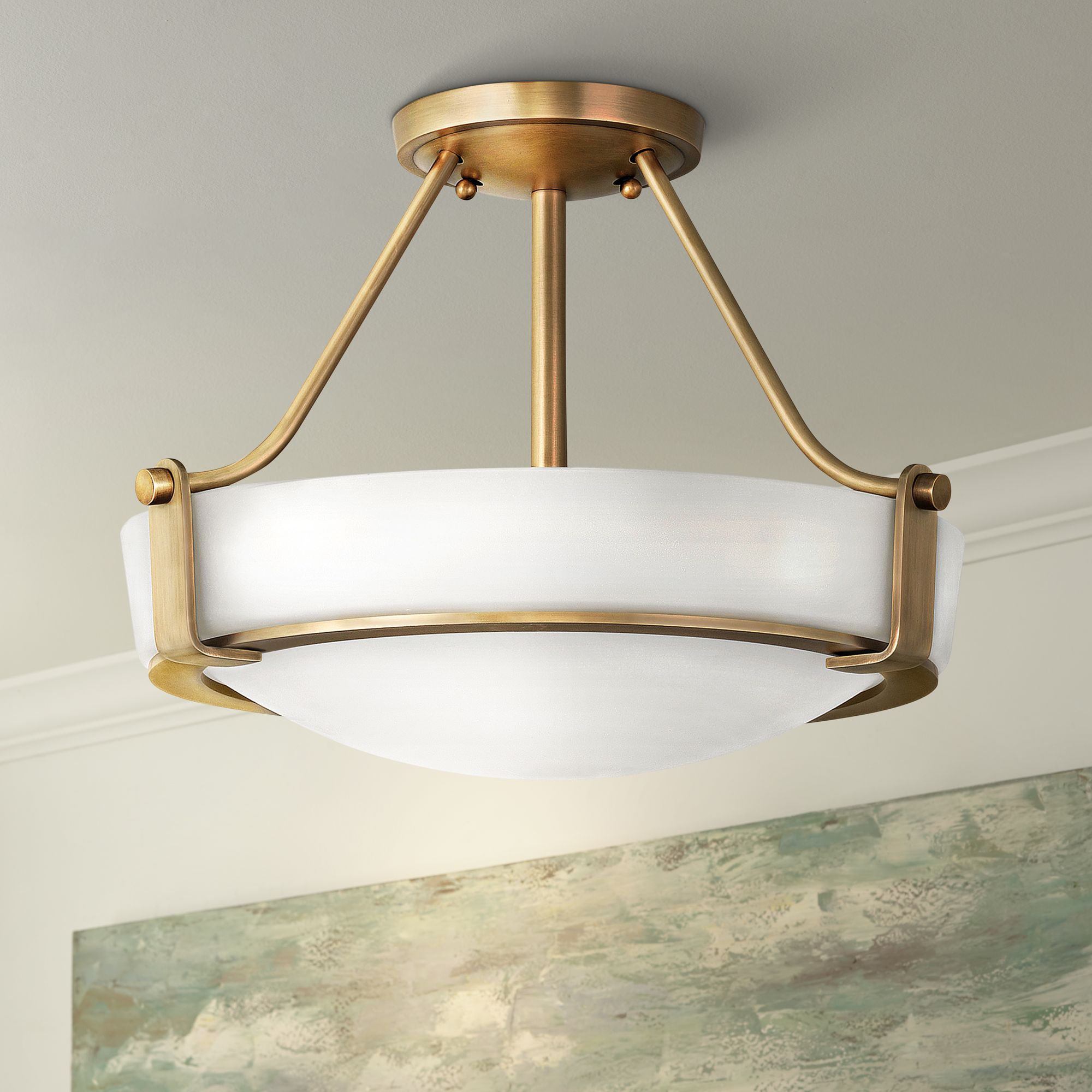 Hinkley Hathaway 16" Wide Heritage Brass LED Ceiling Light 71A10