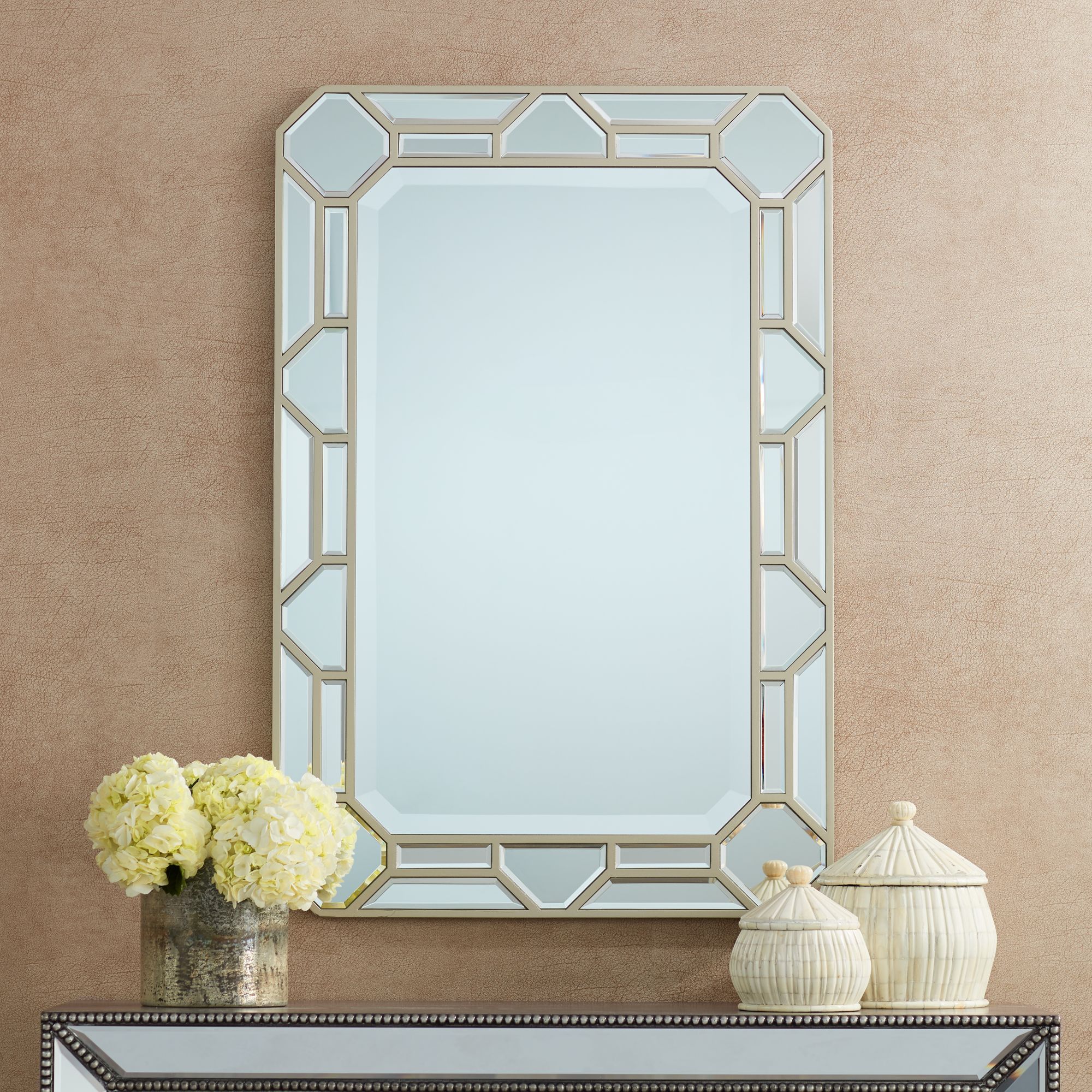 Betty 23 3/4" x 35 1/2" Deco Rectangular Wall Mirror