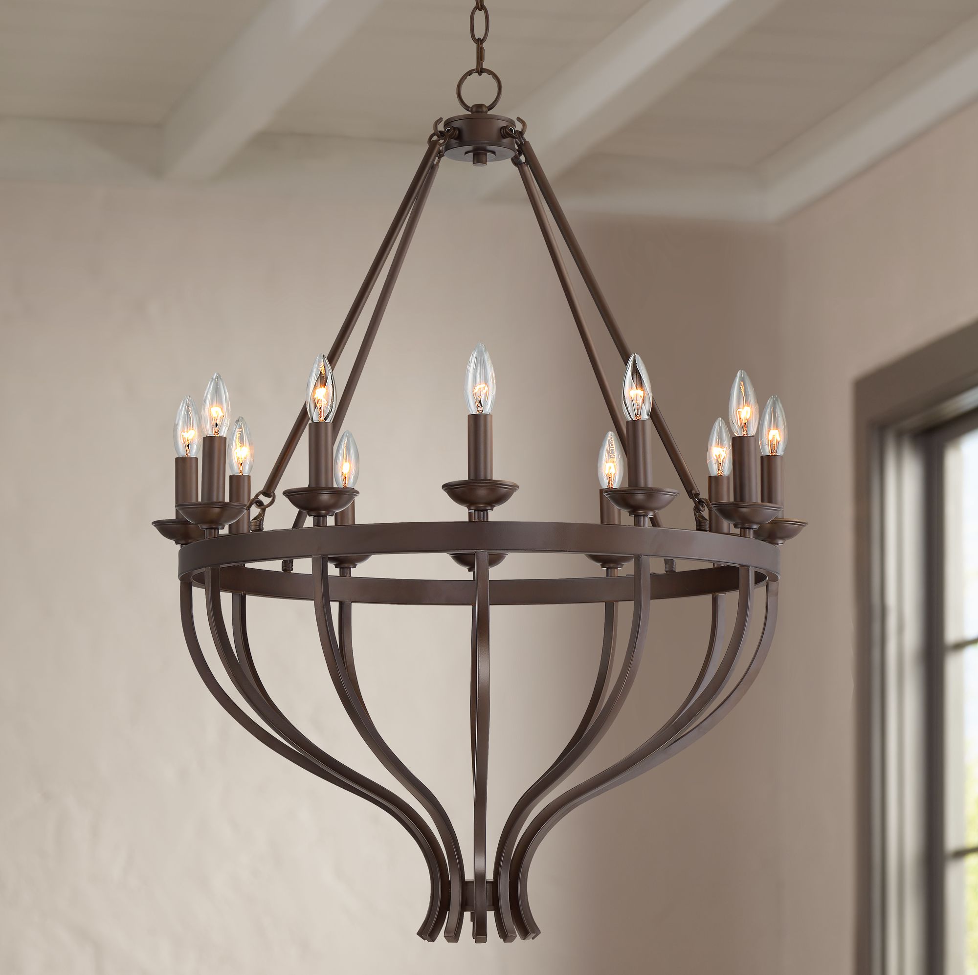 Adari 28 1/2" Wide Oil-Rubbed Bronze 12-Light Chandelier
