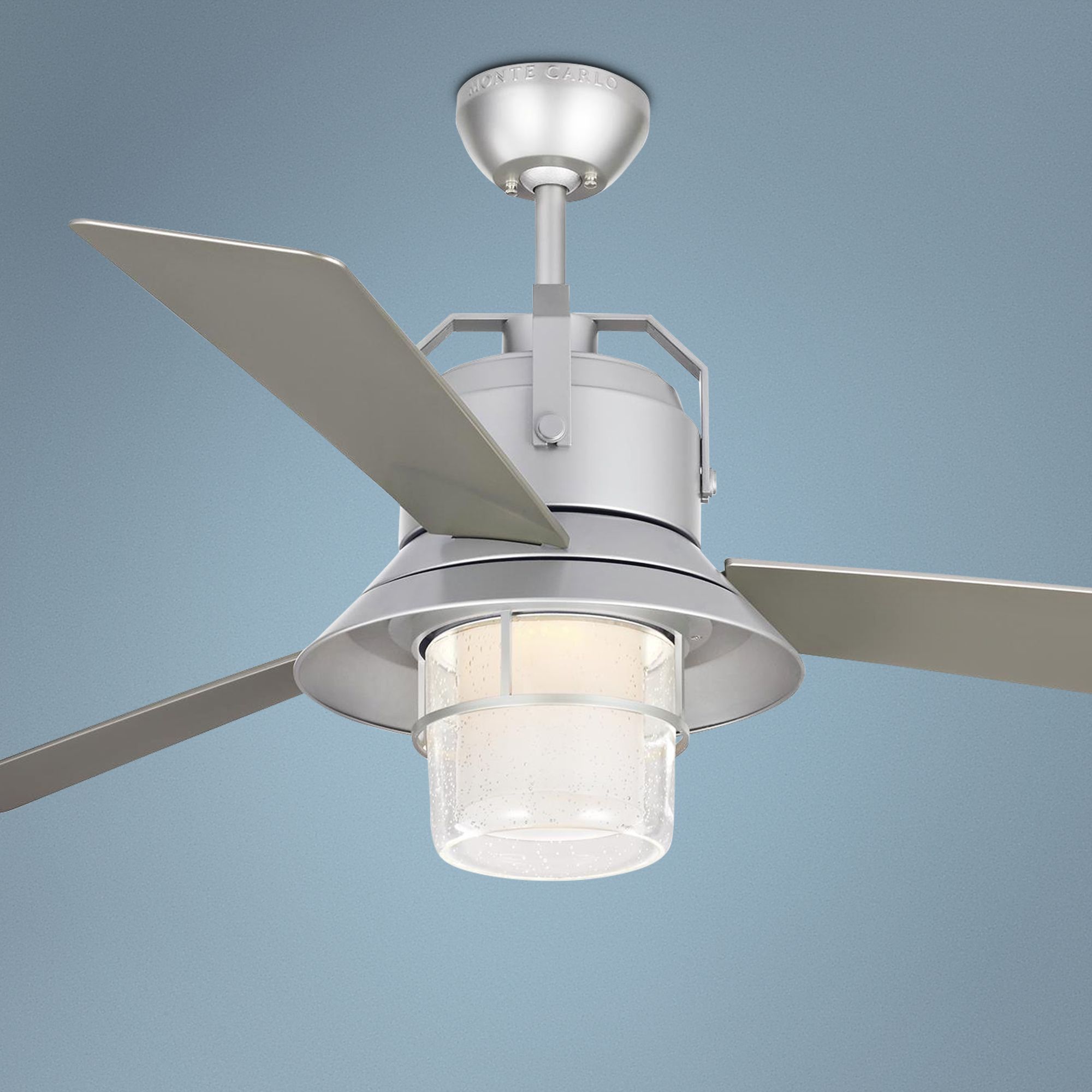 54 Boynton Painted Brushed Steel Led Outdoor Ceiling Fan 71d98