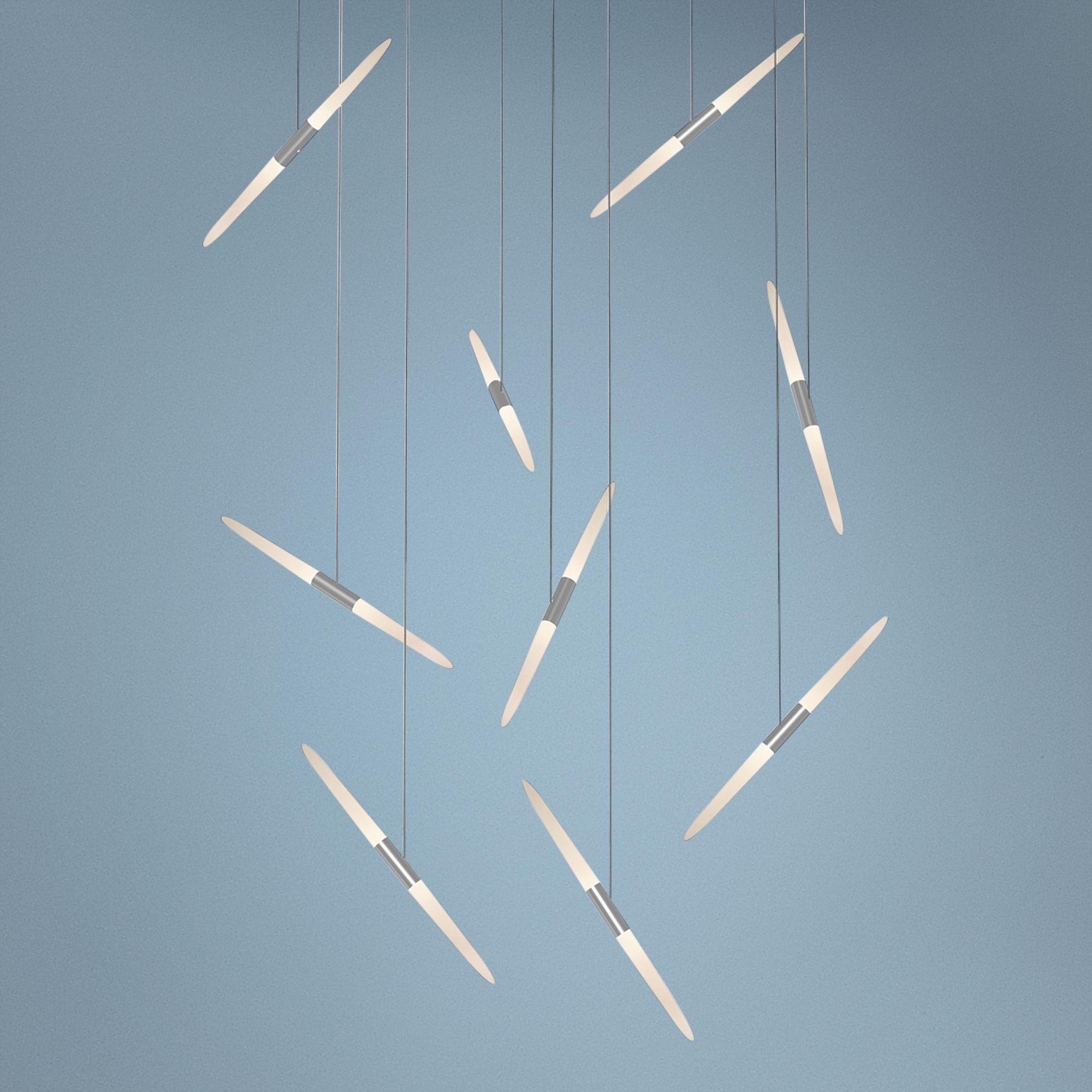 Ballet 21 1/4" Wide 9-Light Swag Satin Aluminum LED Pendant