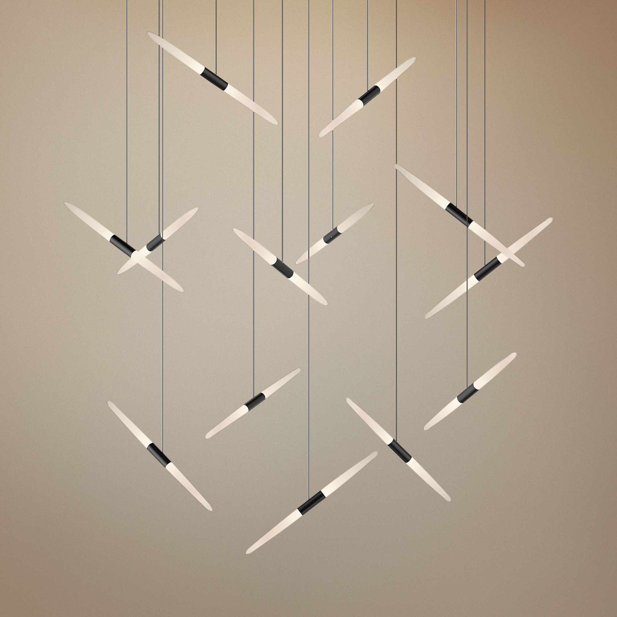 Ballet 27 1/4" Wide 13-Light Swag Satin Black LED Pendant