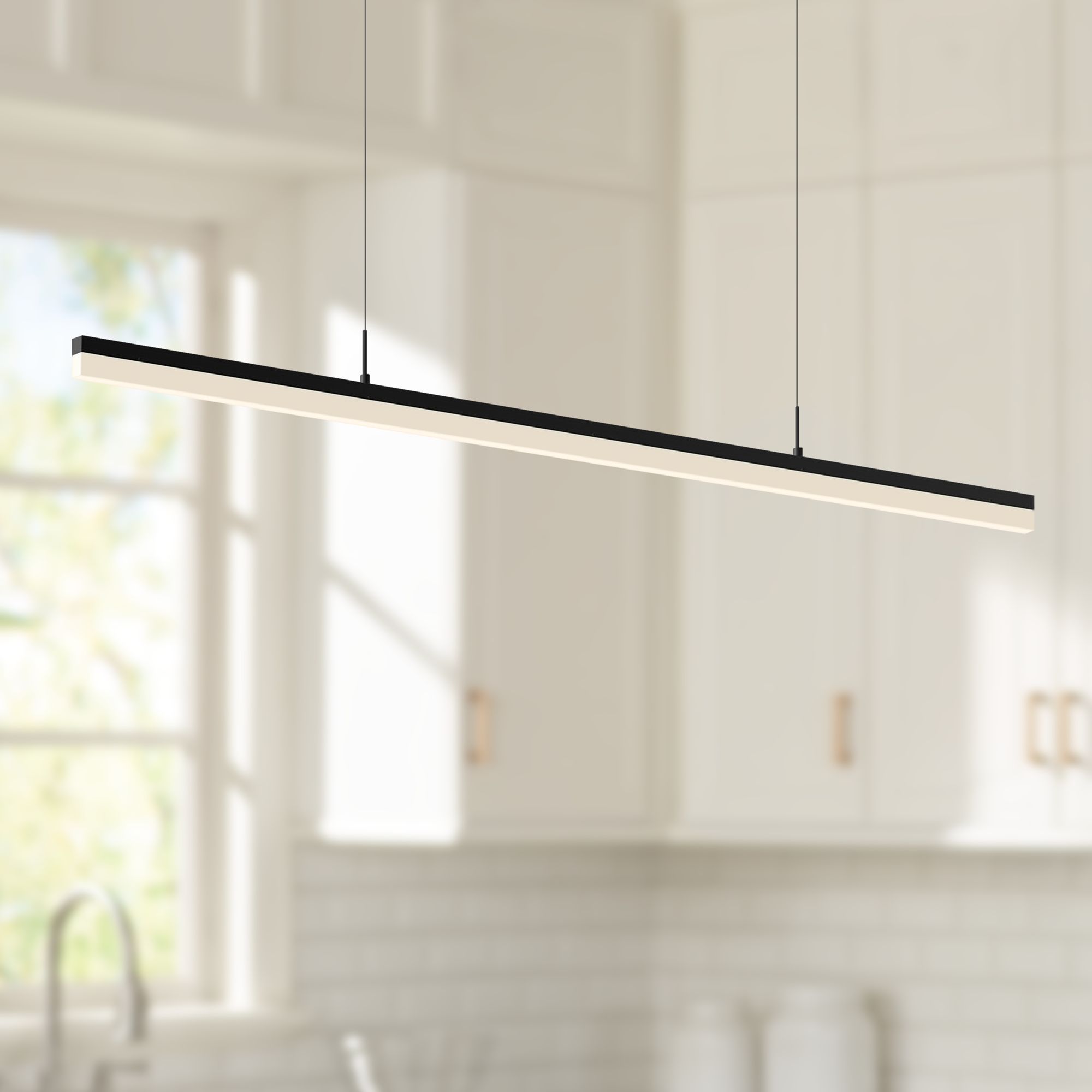 Stiletto 59 1/2" Wide Black LED Kitchen Island Light Pendant