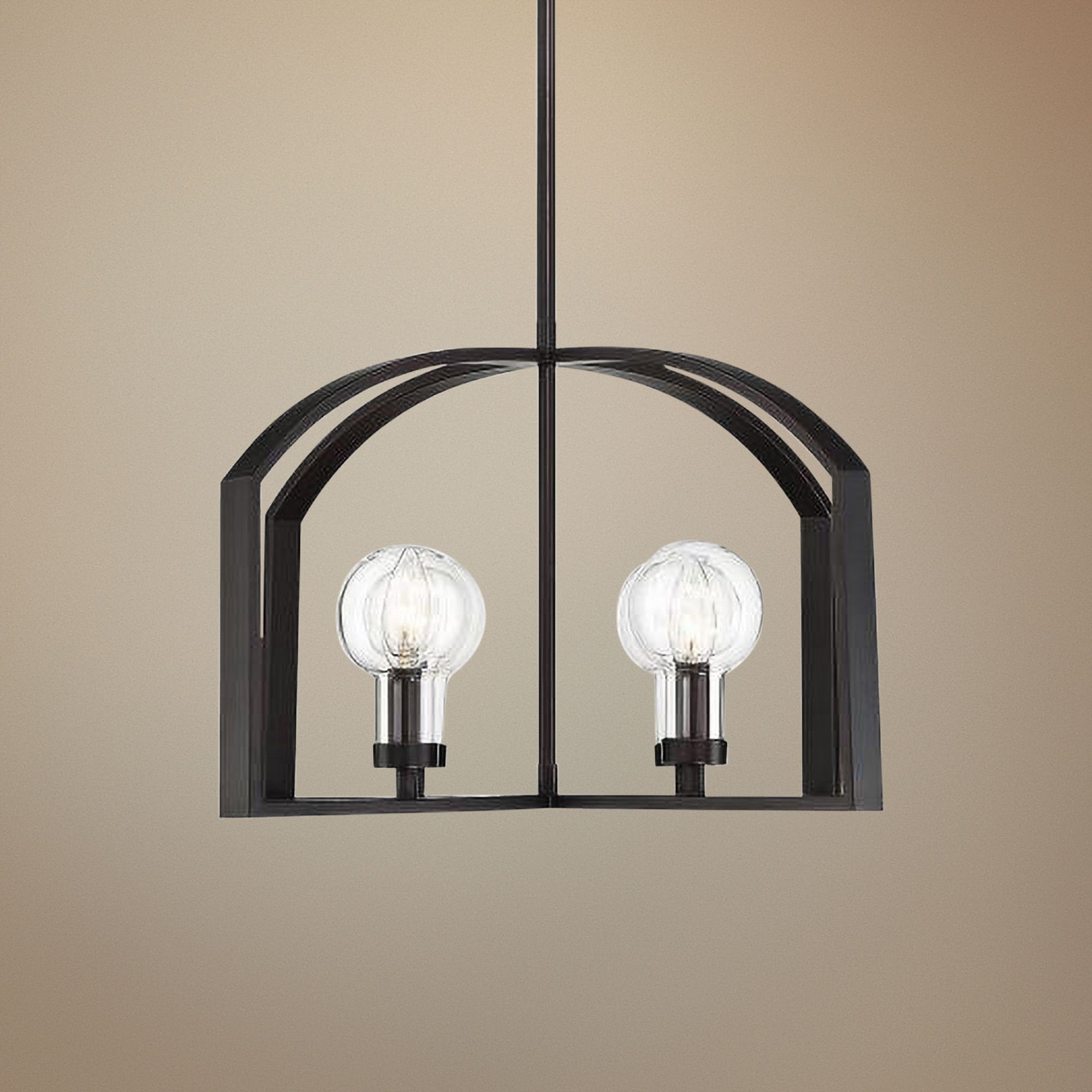 Brockton 22" Wide English Bronze 4-Light Outdoor Chandelier