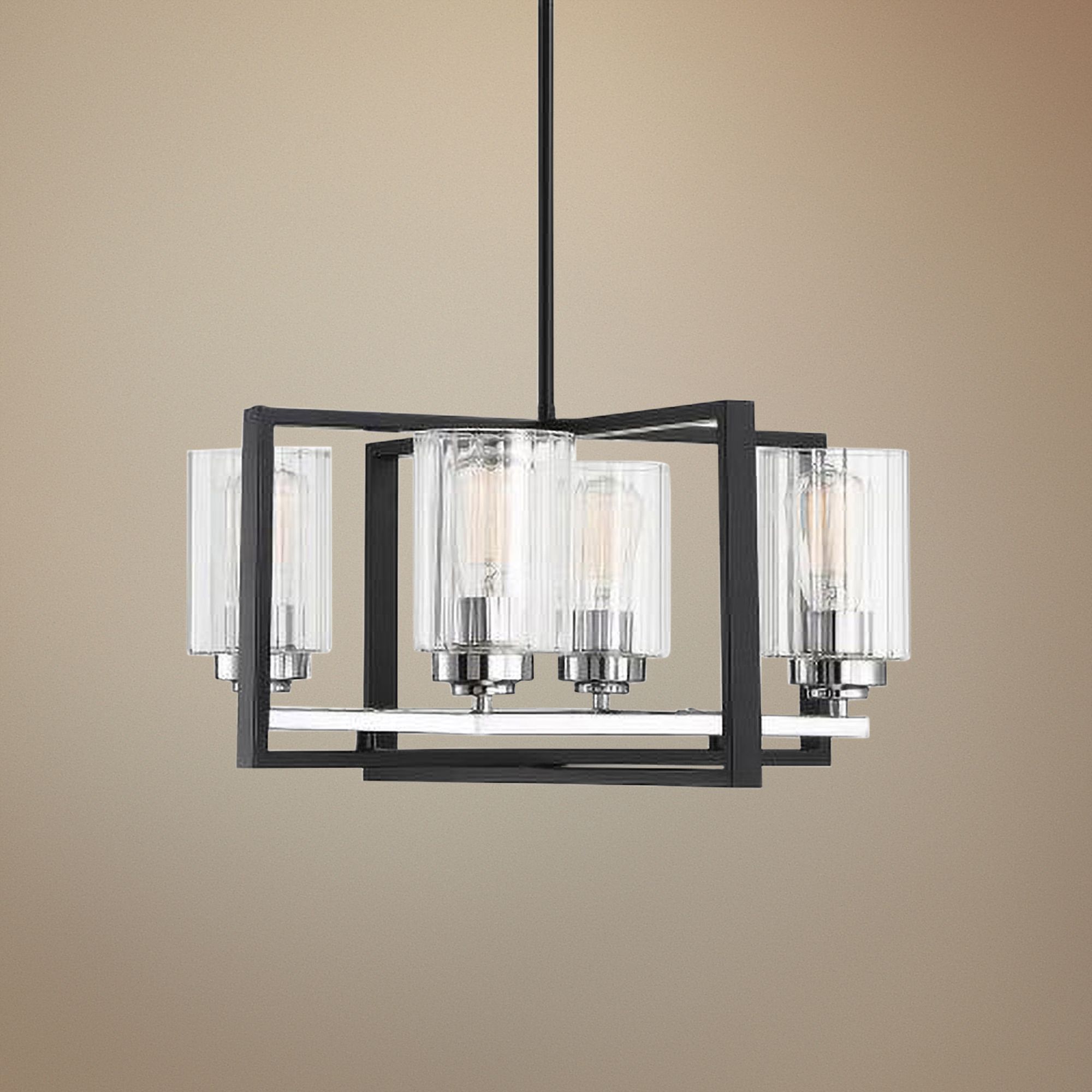 Savoy House Redmond 20" Wide Matte Black 4-Light Chandelier