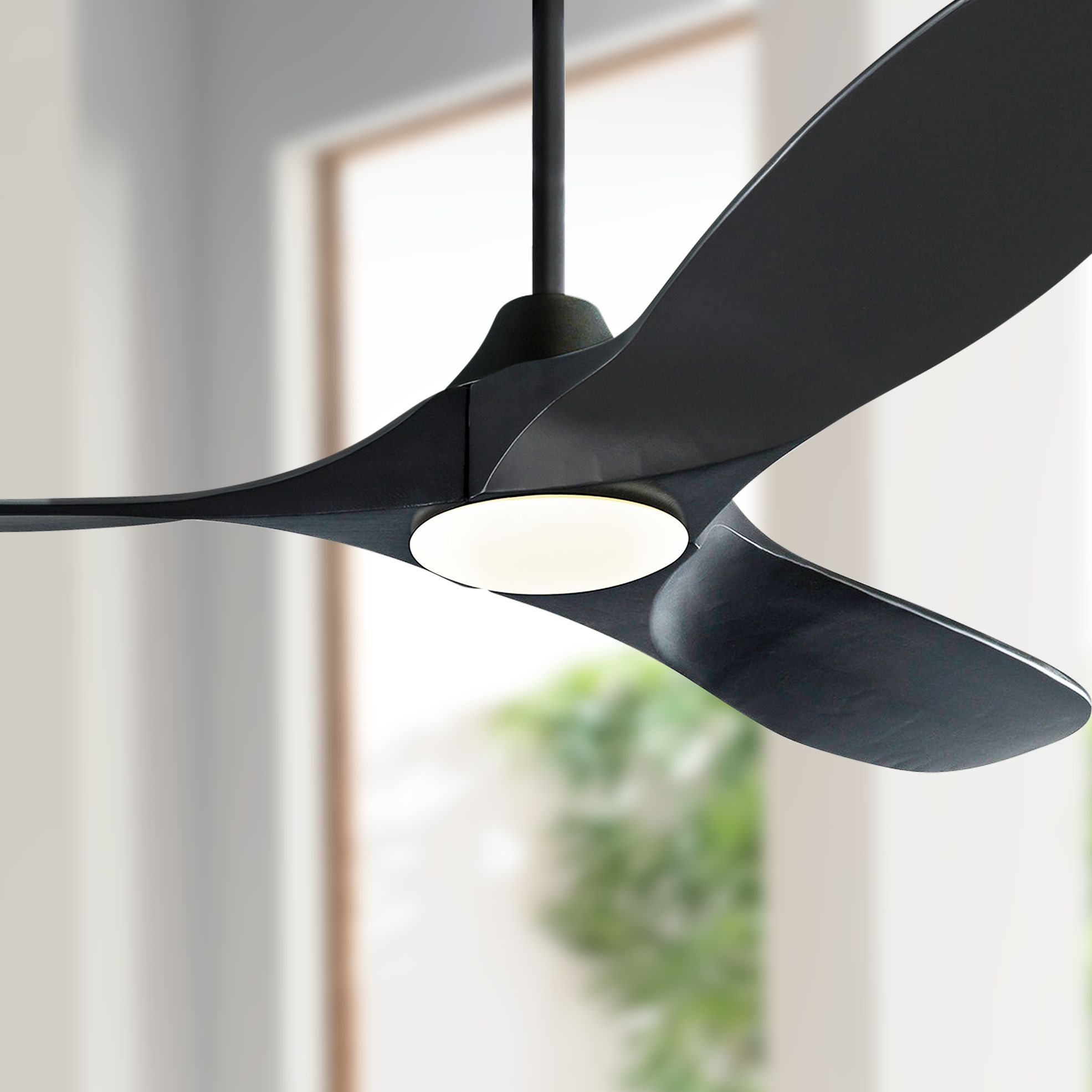 52" Monte Carlo Maverick II Matte Black LED Ceiling Fan