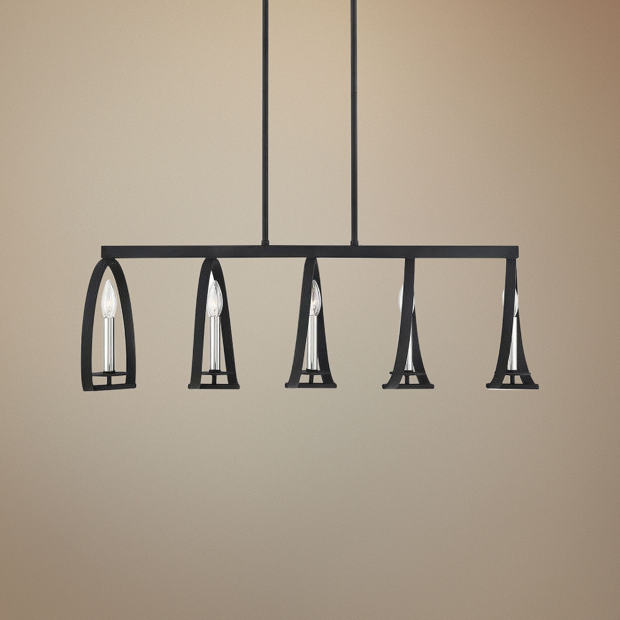 Monteray 35 1/2" Wide Black Kitchen Island Light Chandelier