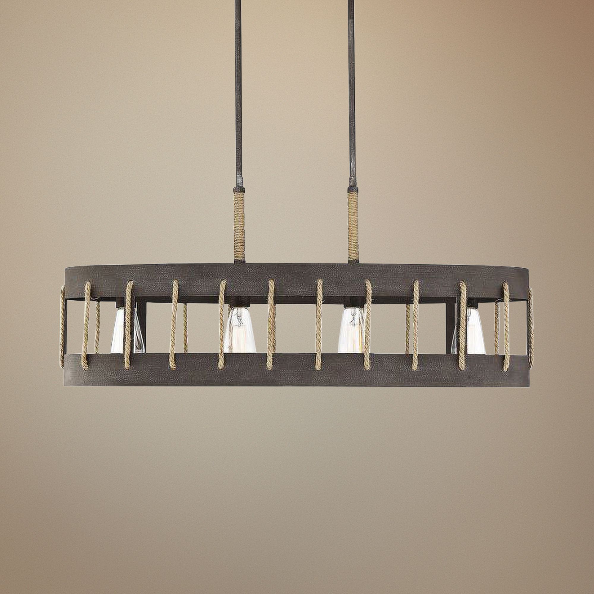 Leland 36" Wide Artisan Rust Kitchen Island Light Pendant