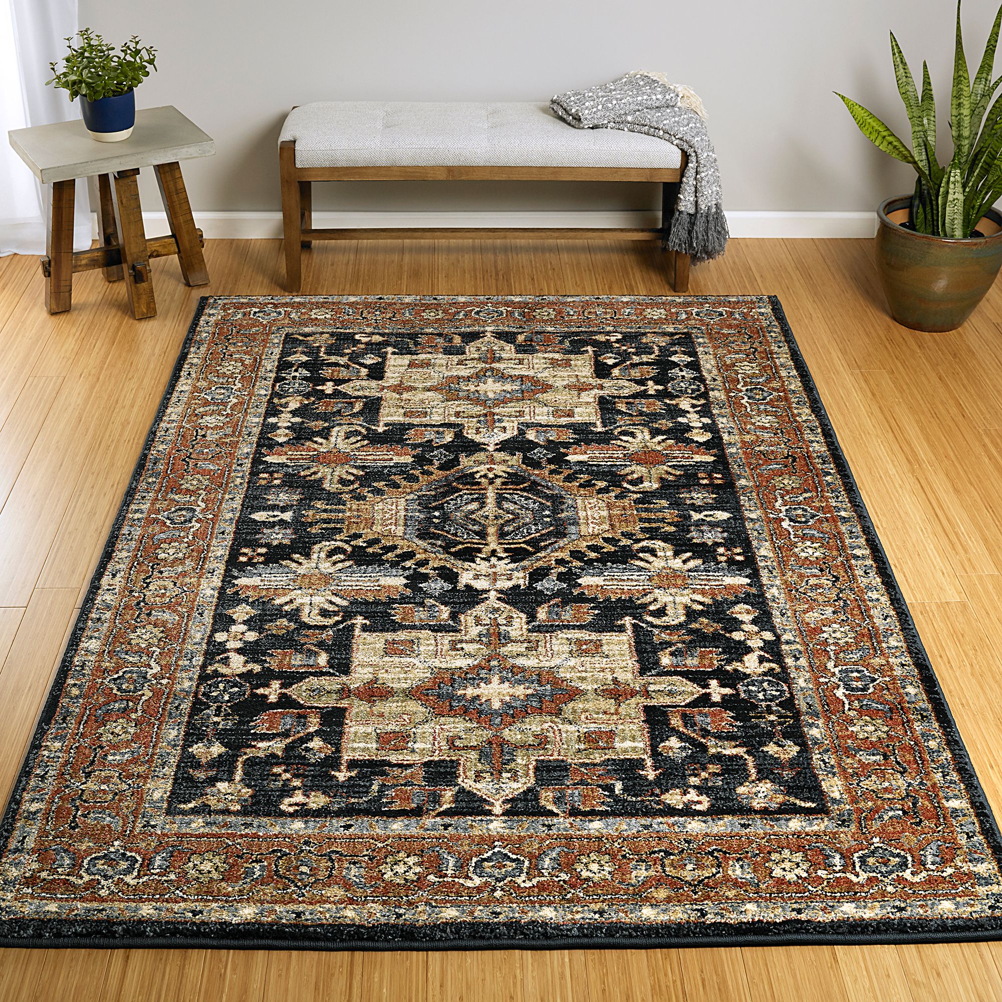 Kaleen McAlester MCA01-22 Navy and Paprika Rug