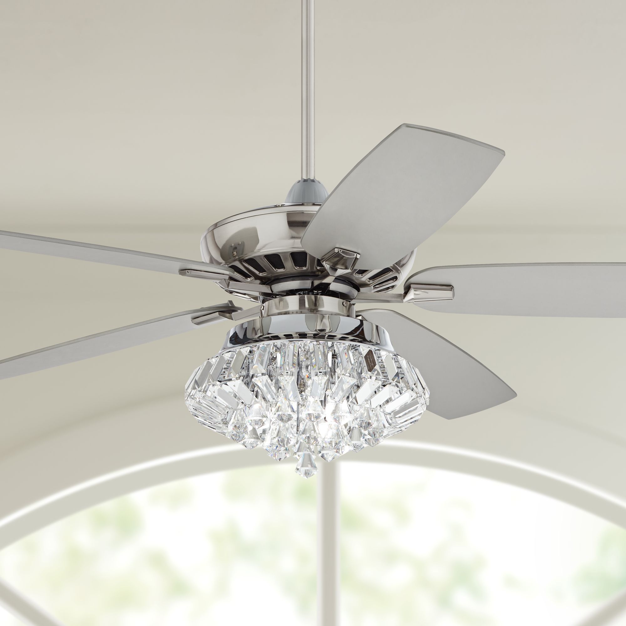 52" Casa Journey Brushed Nickel Deco LED Ceiling Fan