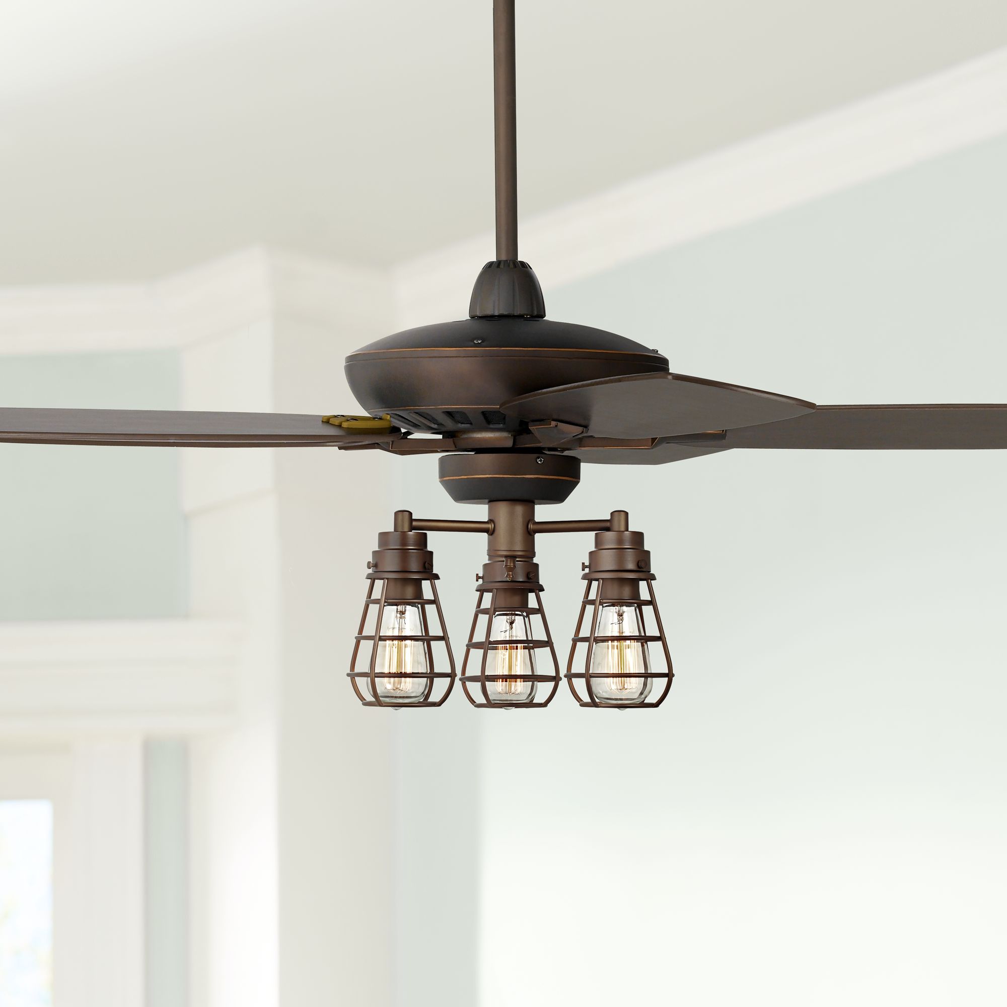 52" Casa Journey Oil-Rubbed Bronze Cage LED Ceiling Fan