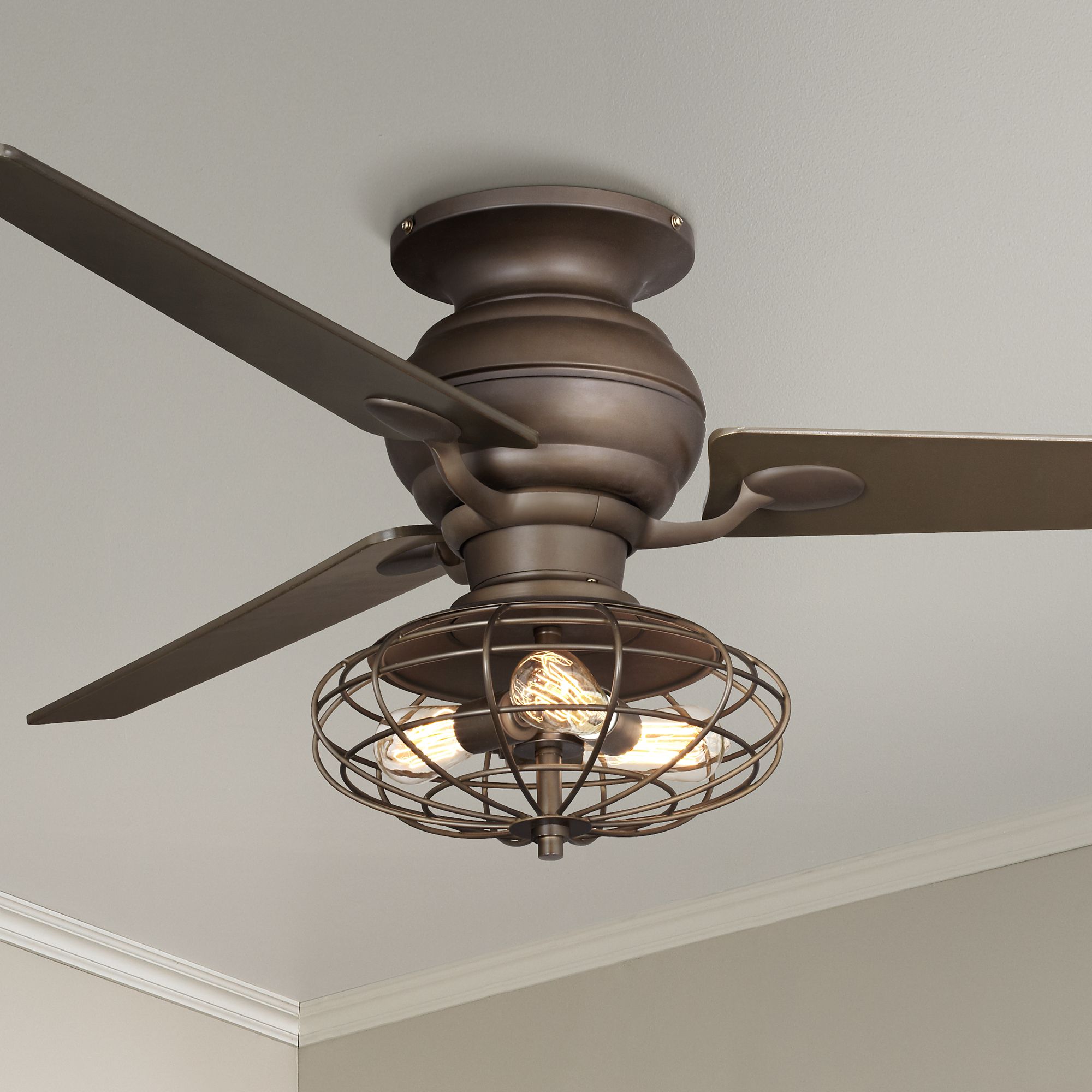 60 Spyder Bronze Tapered Blades Hugger Led Ceiling Fan 71h18