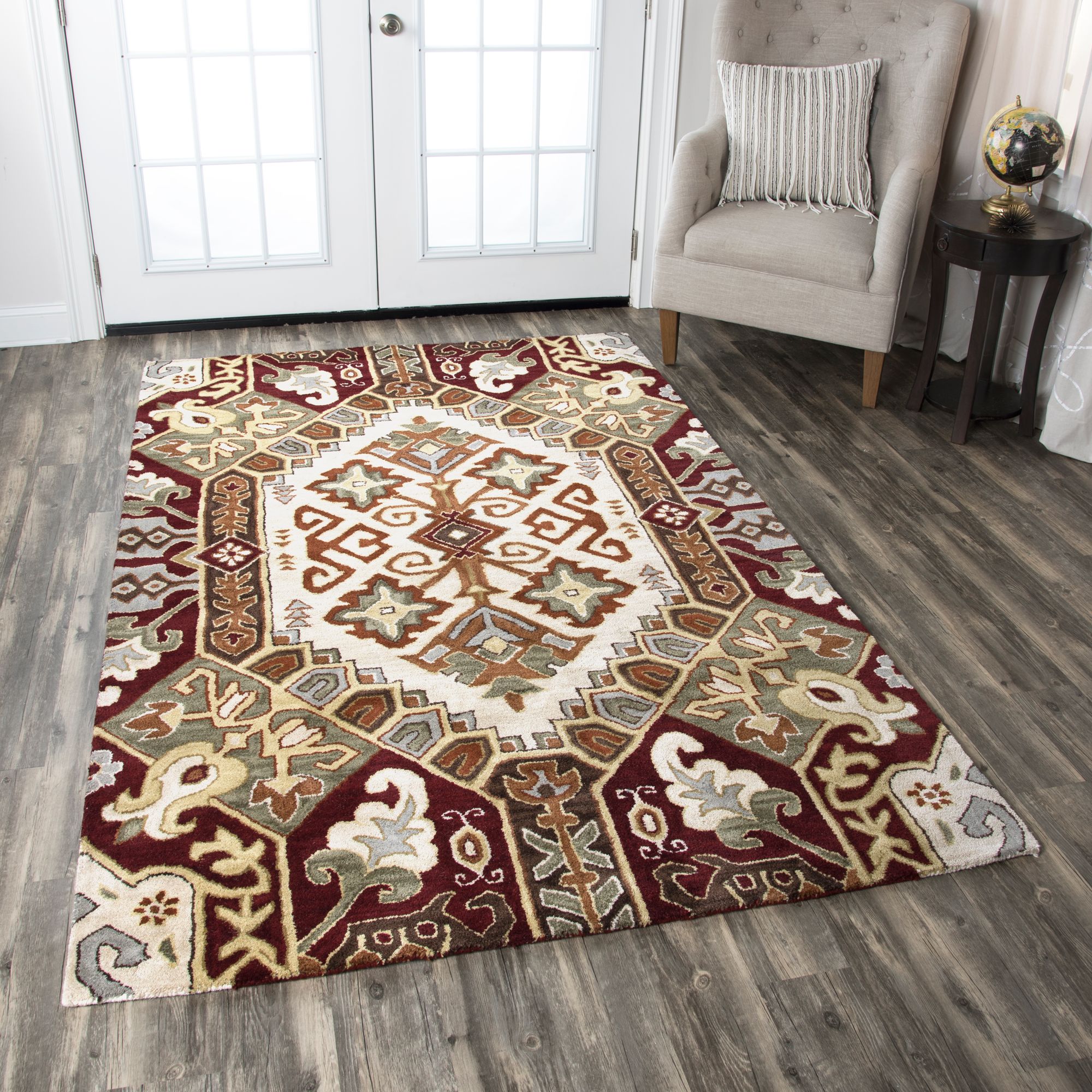 Southwest Neutral Tribal Wool Area Rug