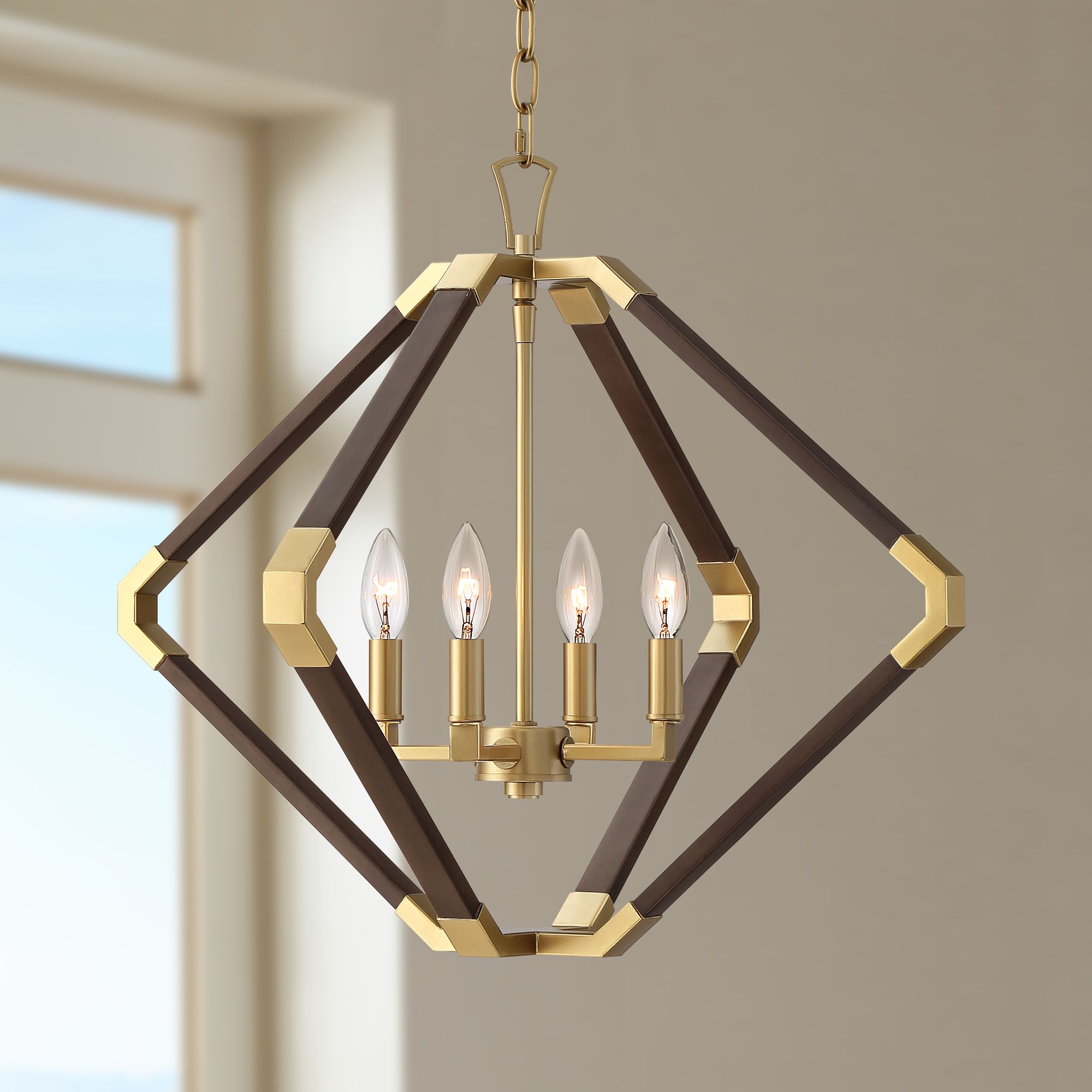 Possini Euro Marist 23 3/4" Wide Gold 4-Light Foyer Pendant