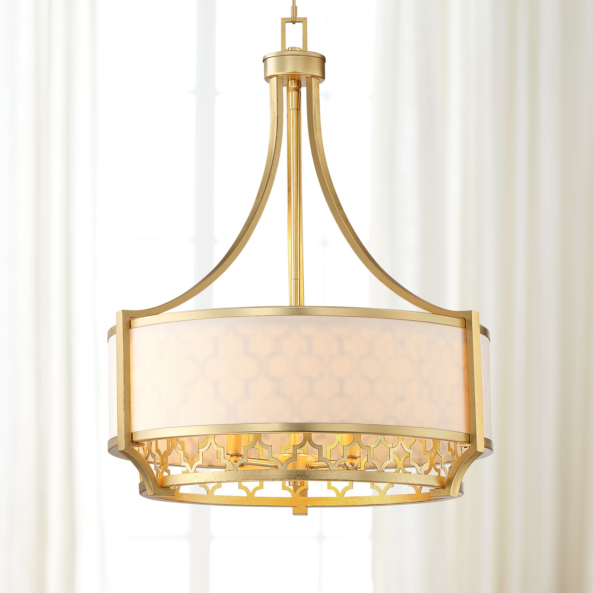 Queensland 20 1/4" Wide Gold Drum Pendant Light