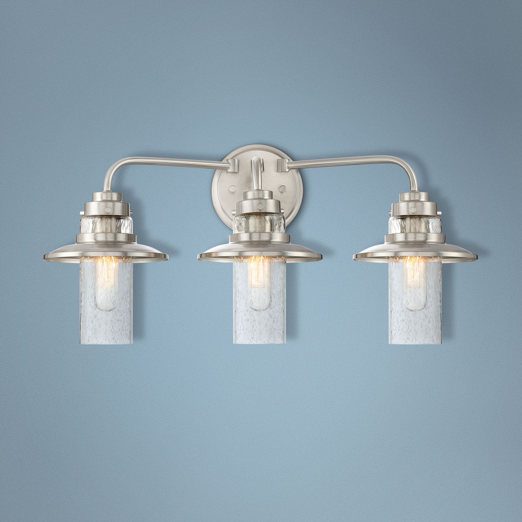 Dover 22" Wide Satin Platinum 3-Light Bath Light