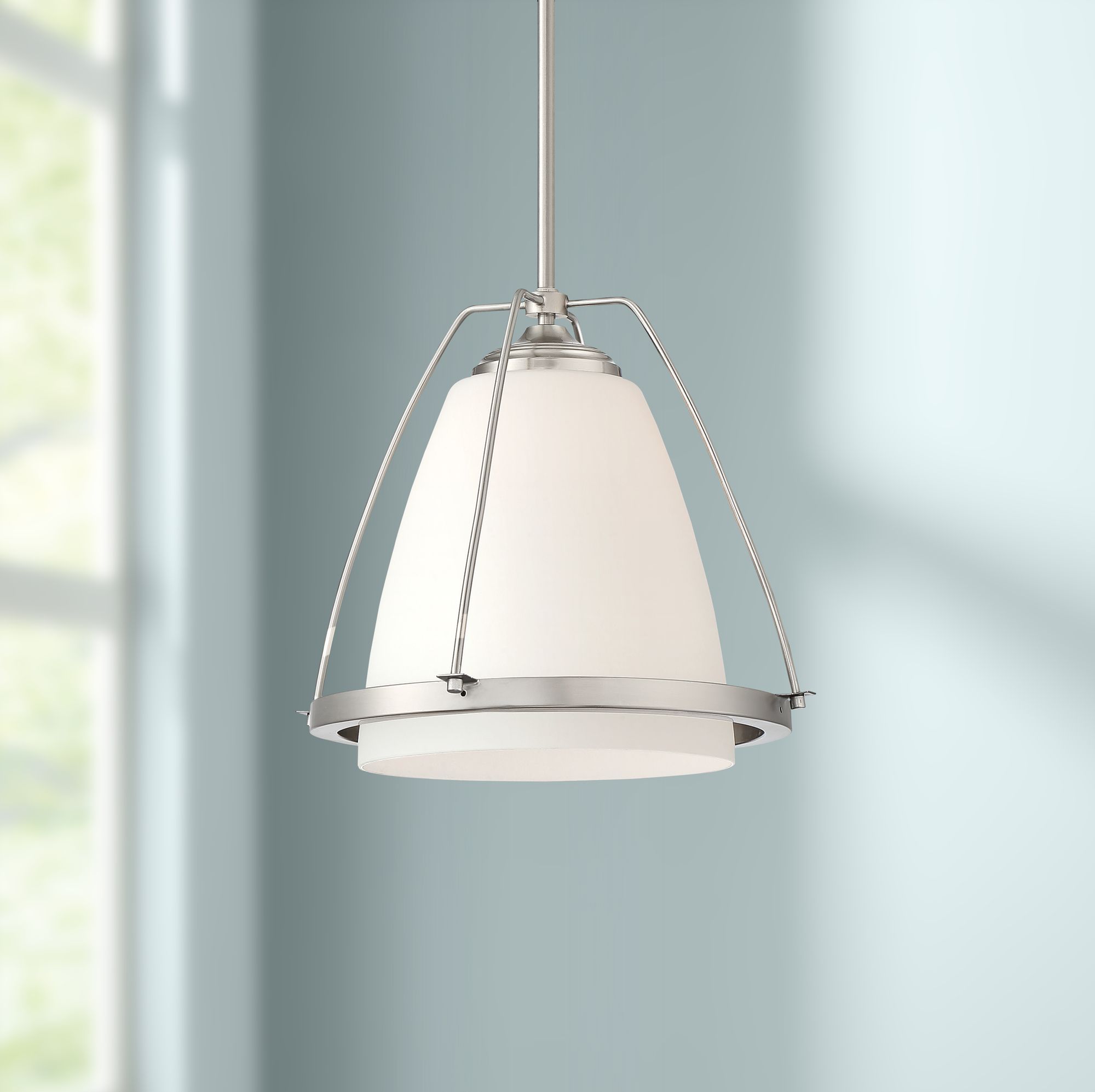 Possini Euro Venetia 14" Wide White Glass Mini Pendant Light