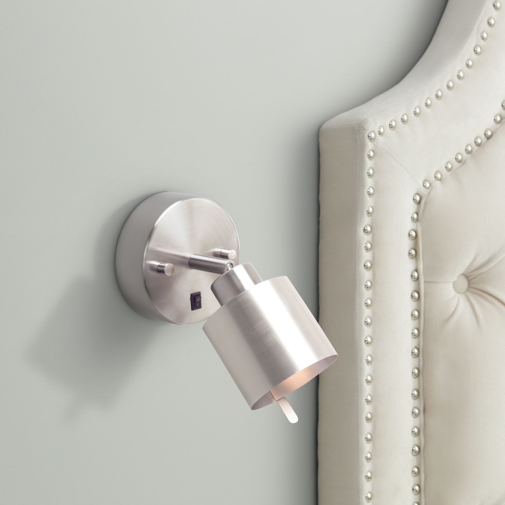 Guppy Nickel LED Wall Lamp w/ Brushed Silver Duotrans Shade