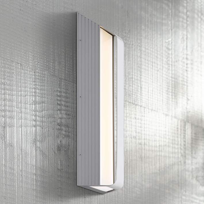 Launch 24 High Sand Silver Led Outdoor, Outdoor Led Sconce