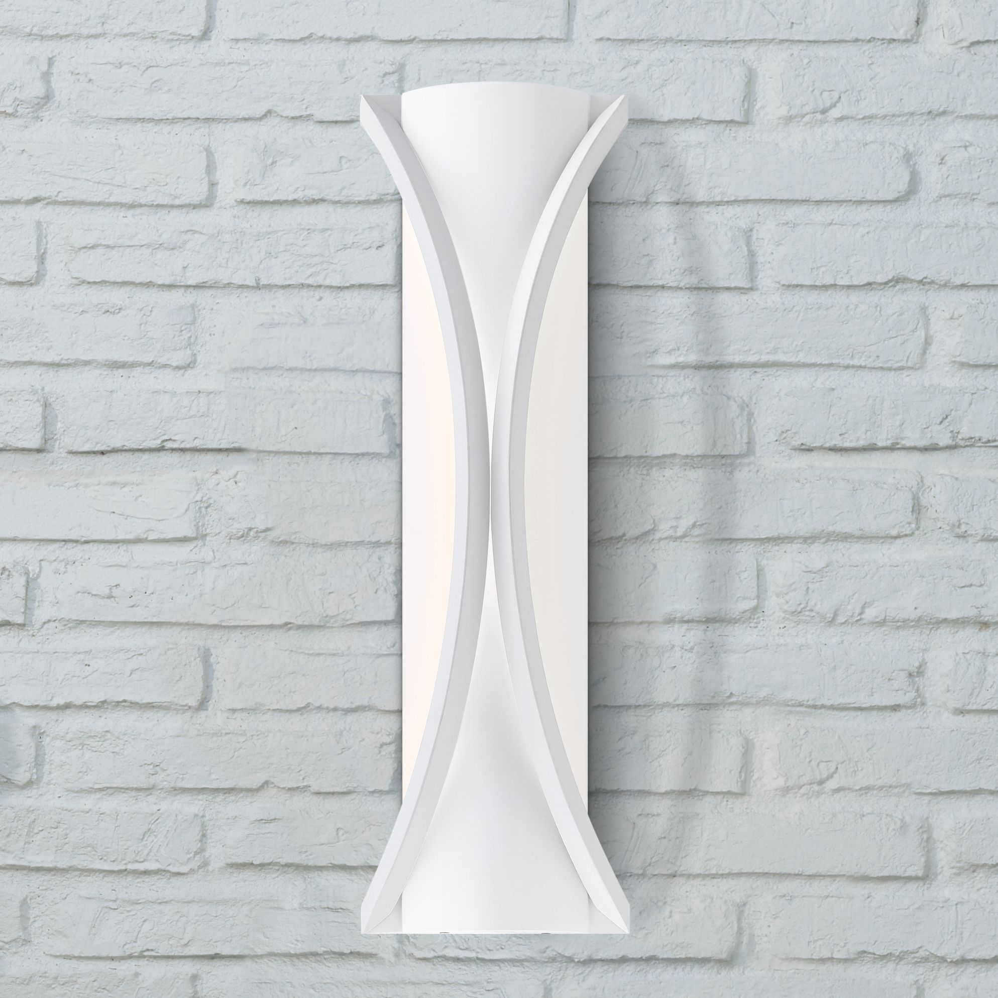 Roll Up 23" High Sand White LED Outdoor Wall Sconce 71K30 Lamps Plus