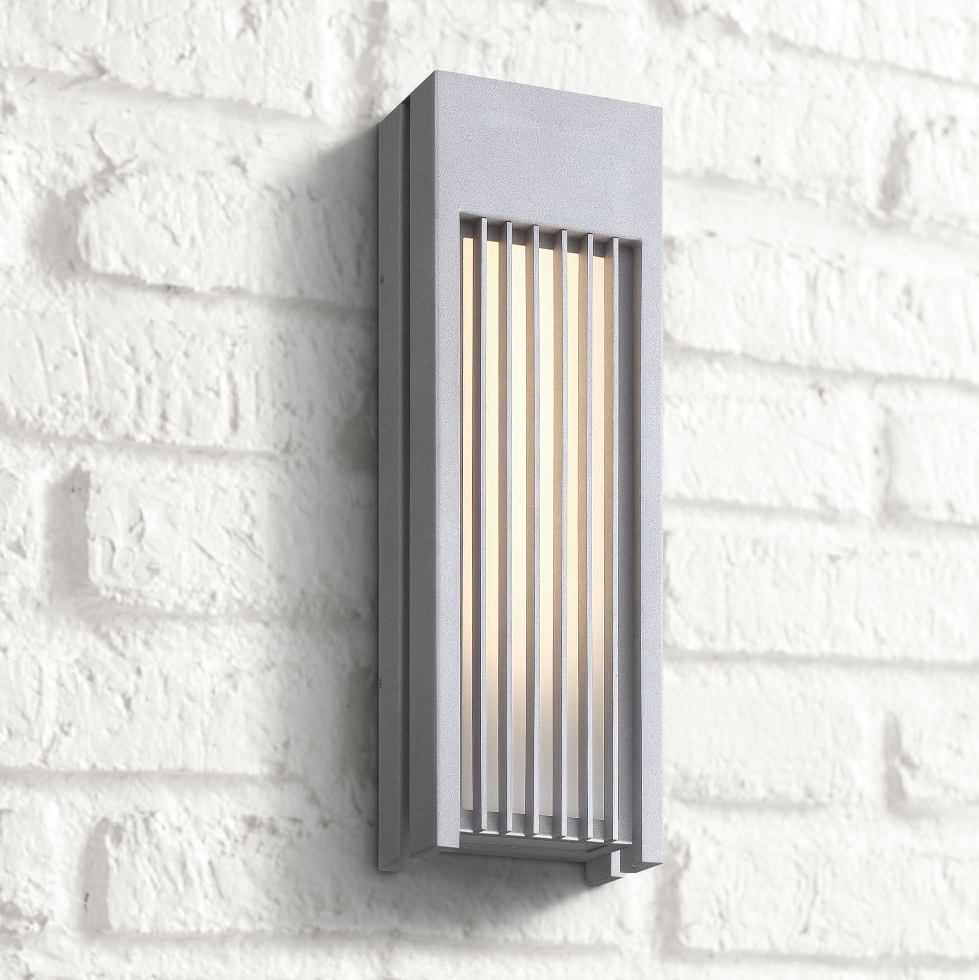 Midrise 22 1/4" High Sand Silver LED Outdoor Wall Sconce