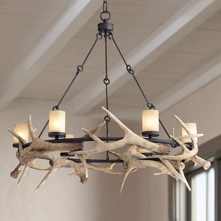Antler Lodge 36 3 4 Wide Rustic 6, How Much Are Antler Chandeliers Worth