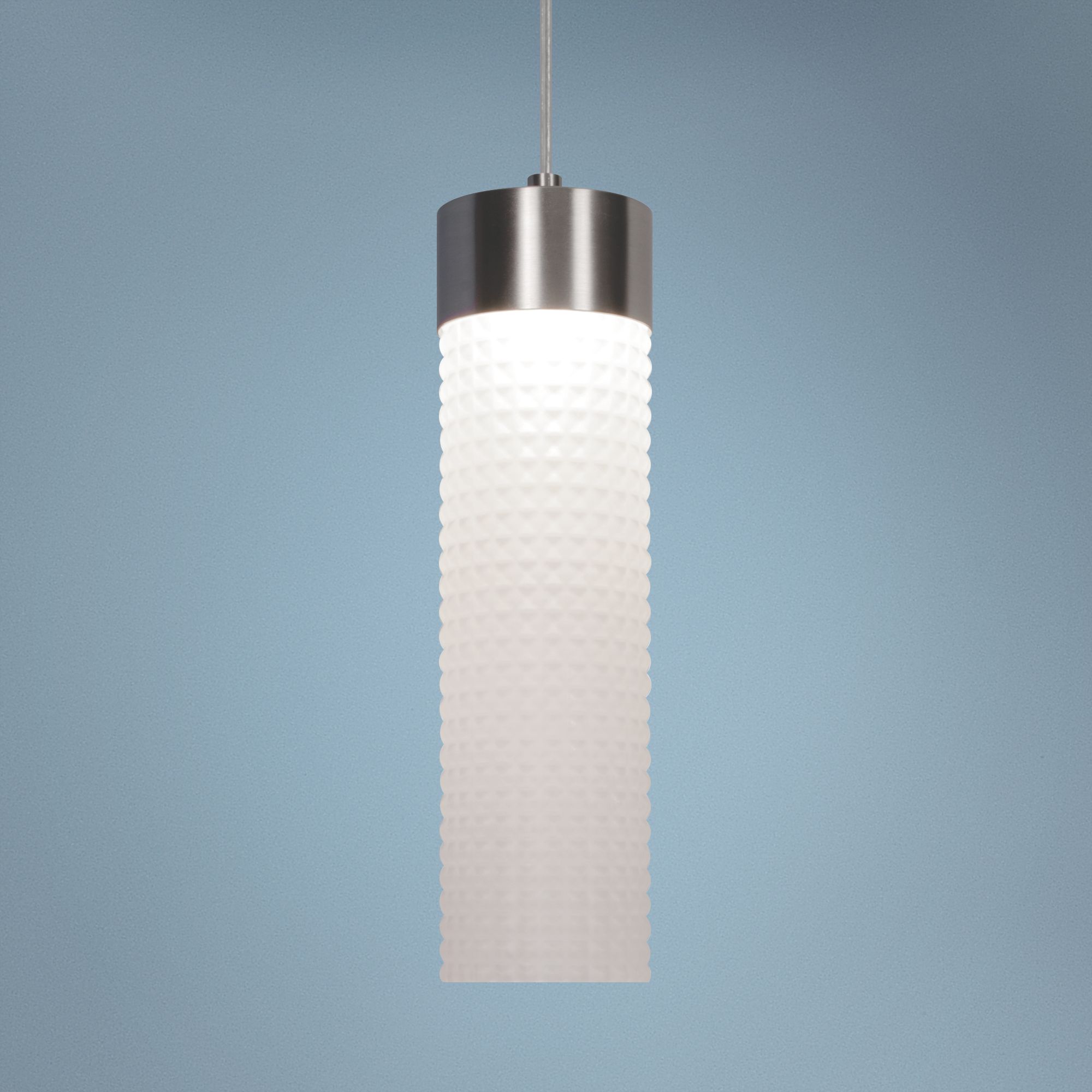 Elise 3 3/4" Wide Satin Nickel LED Tube Mini Pendant Light