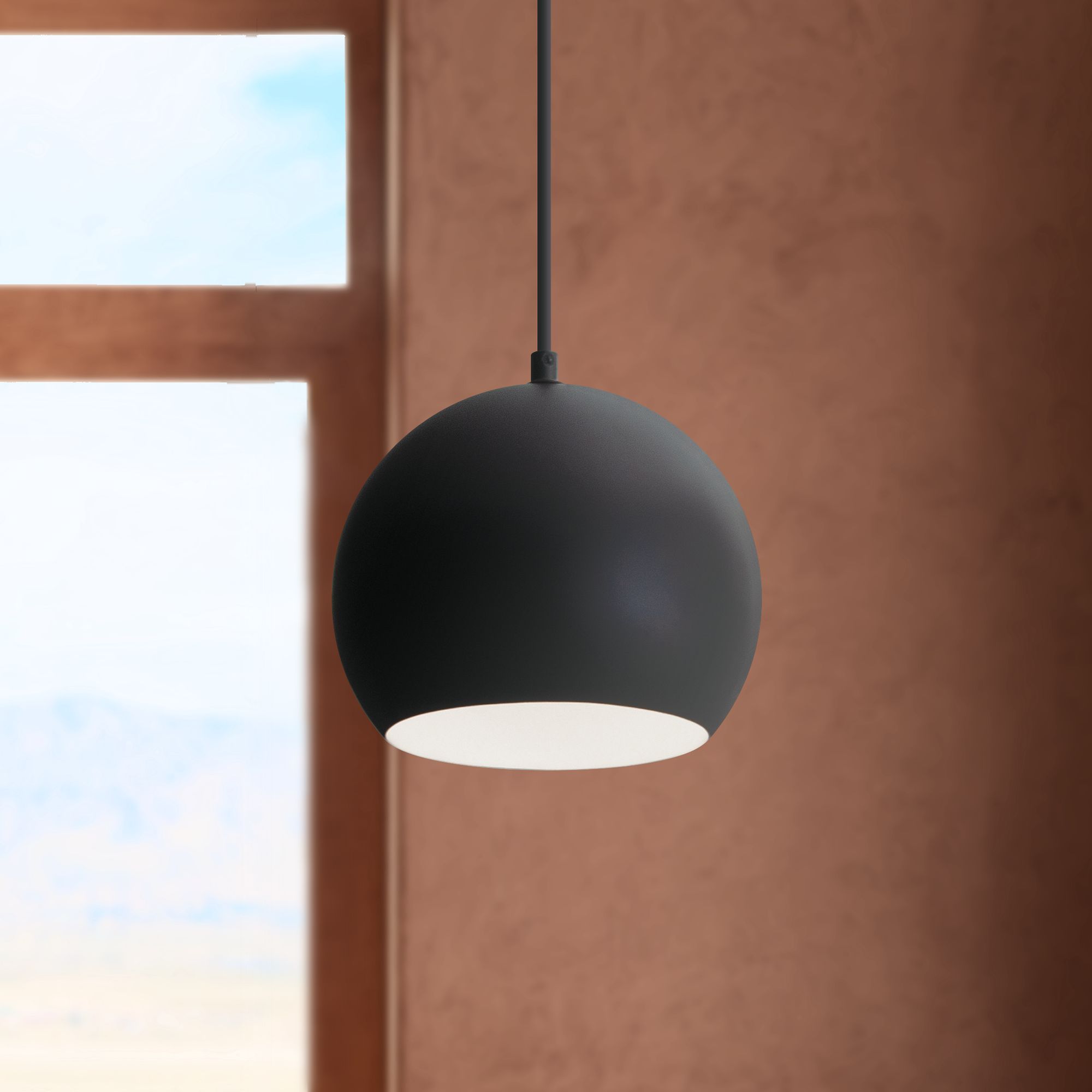 Roxy 7 3/4" Wide Black Metal Dome Mini Pendant Light