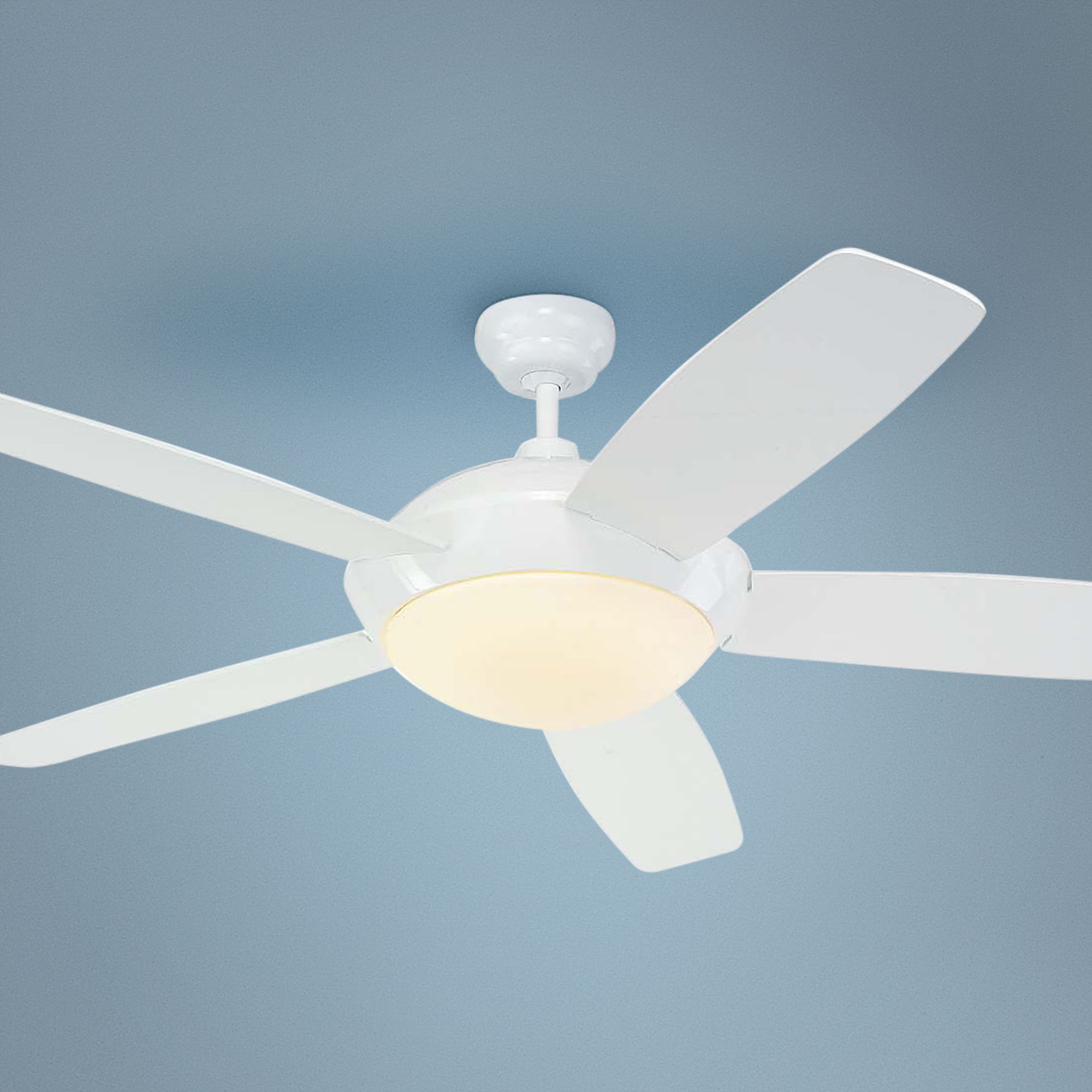 52" Monte Carlo Sleek White LED Ceiling Fan