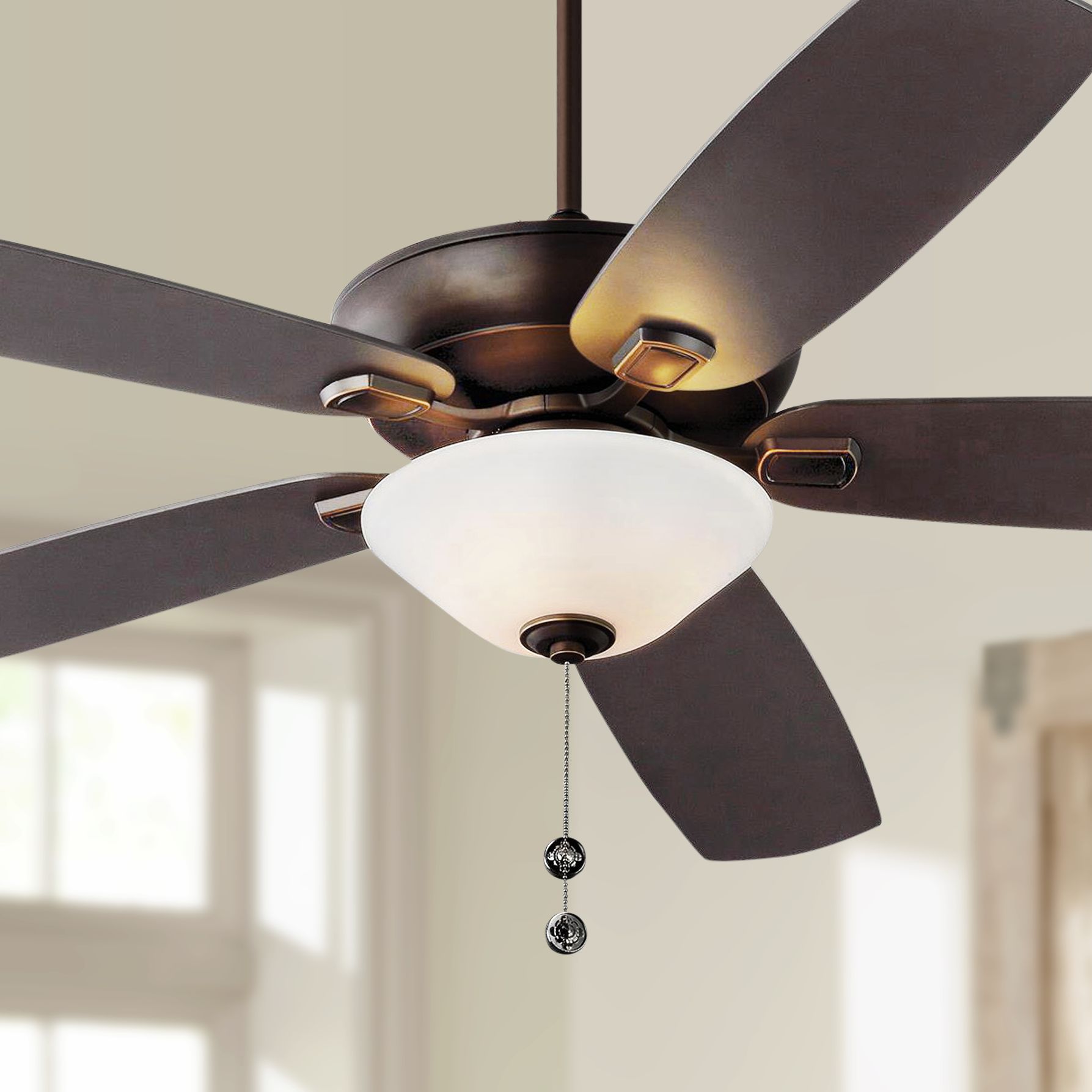60" Colony Super Max Plus Roman Bronze LED Damp Ceiling Fan
