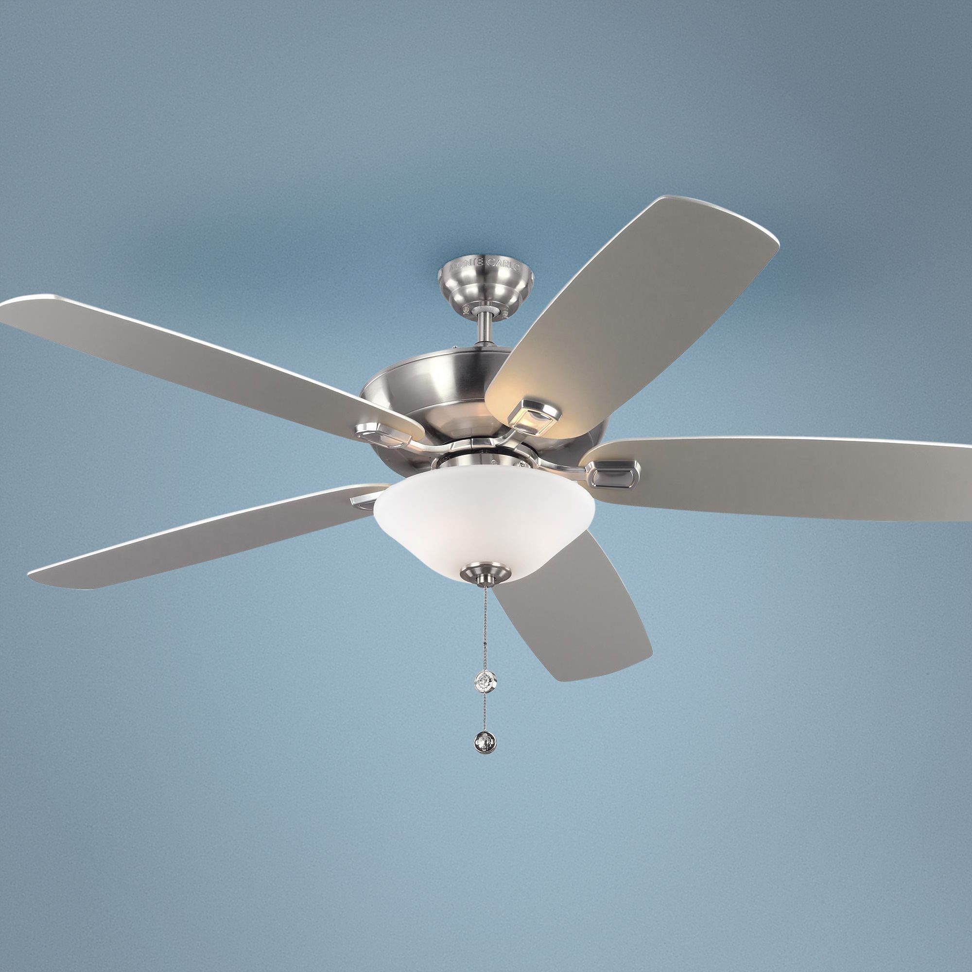 60" Colony Super Max Plus Brushed Steel LED Damp Ceiling Fan
