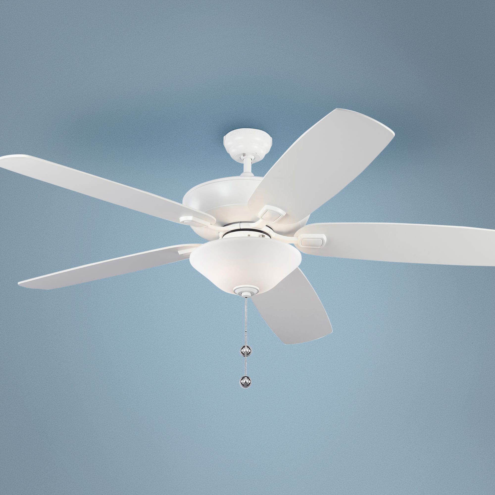 60" Colony Super Max Plus Matte White LED Damp Ceiling Fan