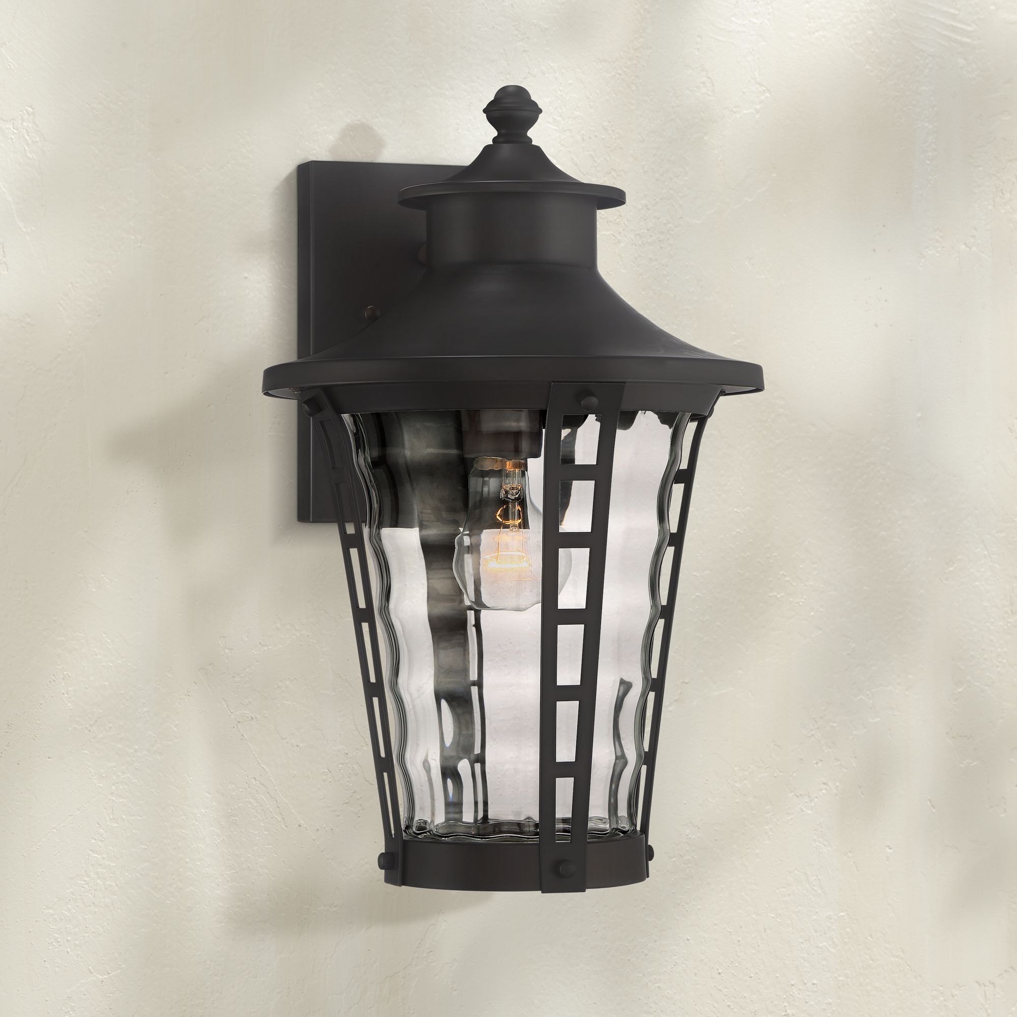 Froid 16"H Rectangle Pattern Bronze Outdoor Wall Light