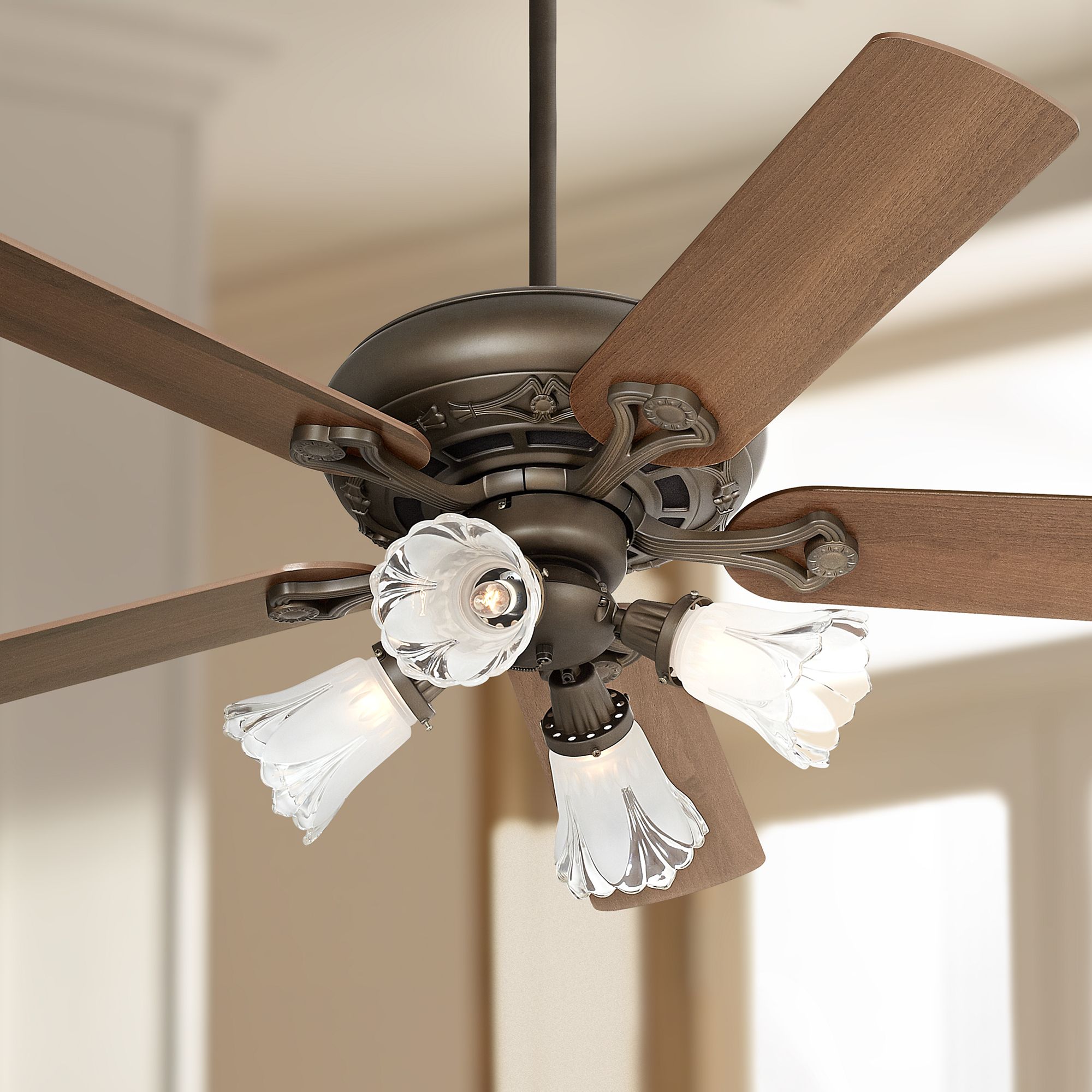 Casa Trilogy Bronze and Frosted Glass LED Ceiling Fan