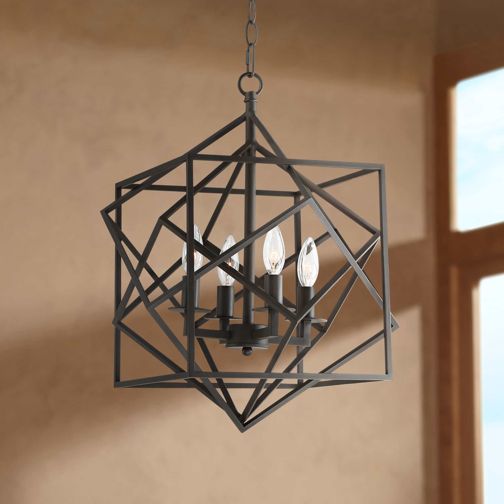 Possini Euro Istanbul 15" Wide Bronze 4-Light Pendant