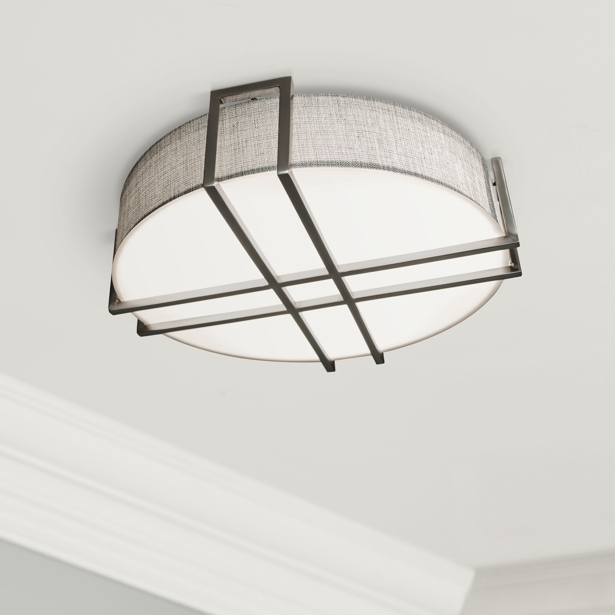 Lambert 20 1/4" Wide Satin Nickel LED Ceiling Light