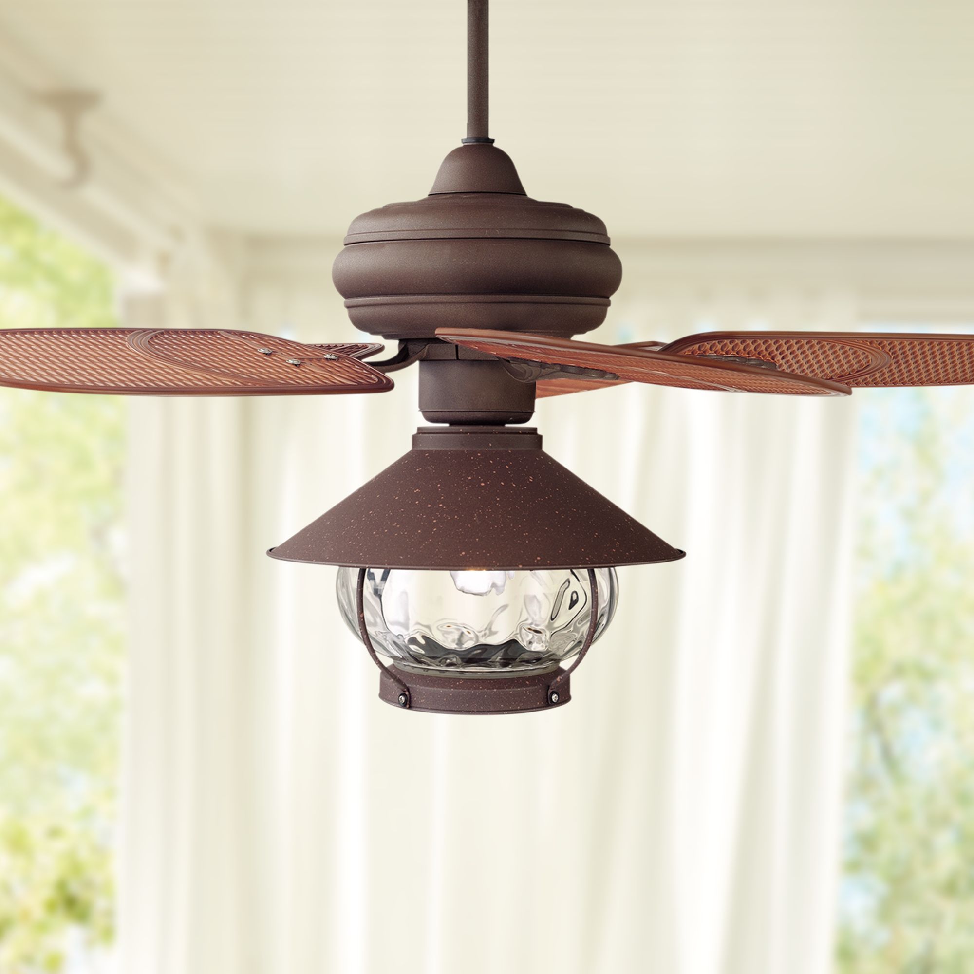 42" Casa Vieja Tropical Lantern Outdoor LED Ceiling Fan