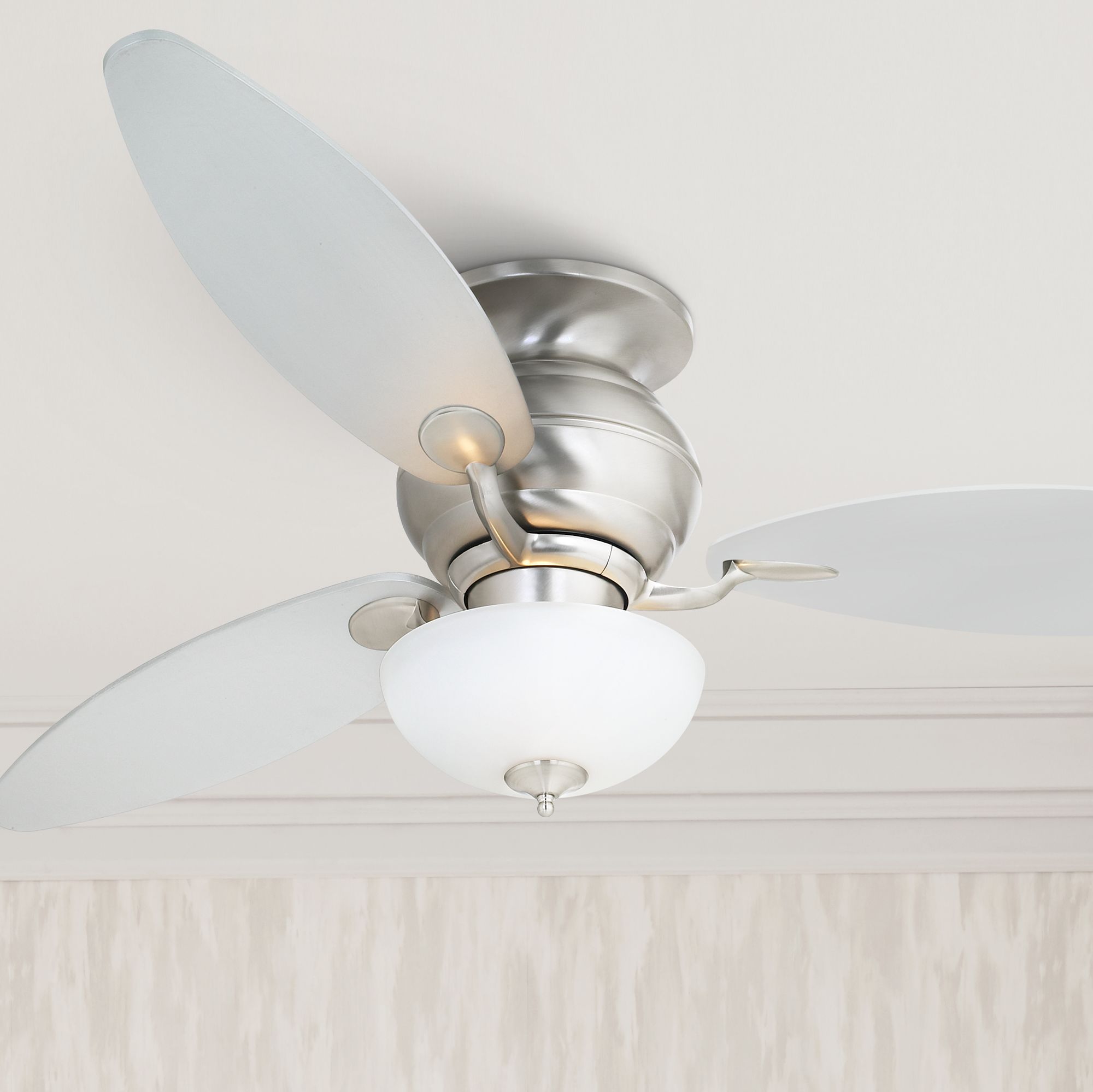 60" Spyder White Opal Glass Hugger LED Ceiling Fan