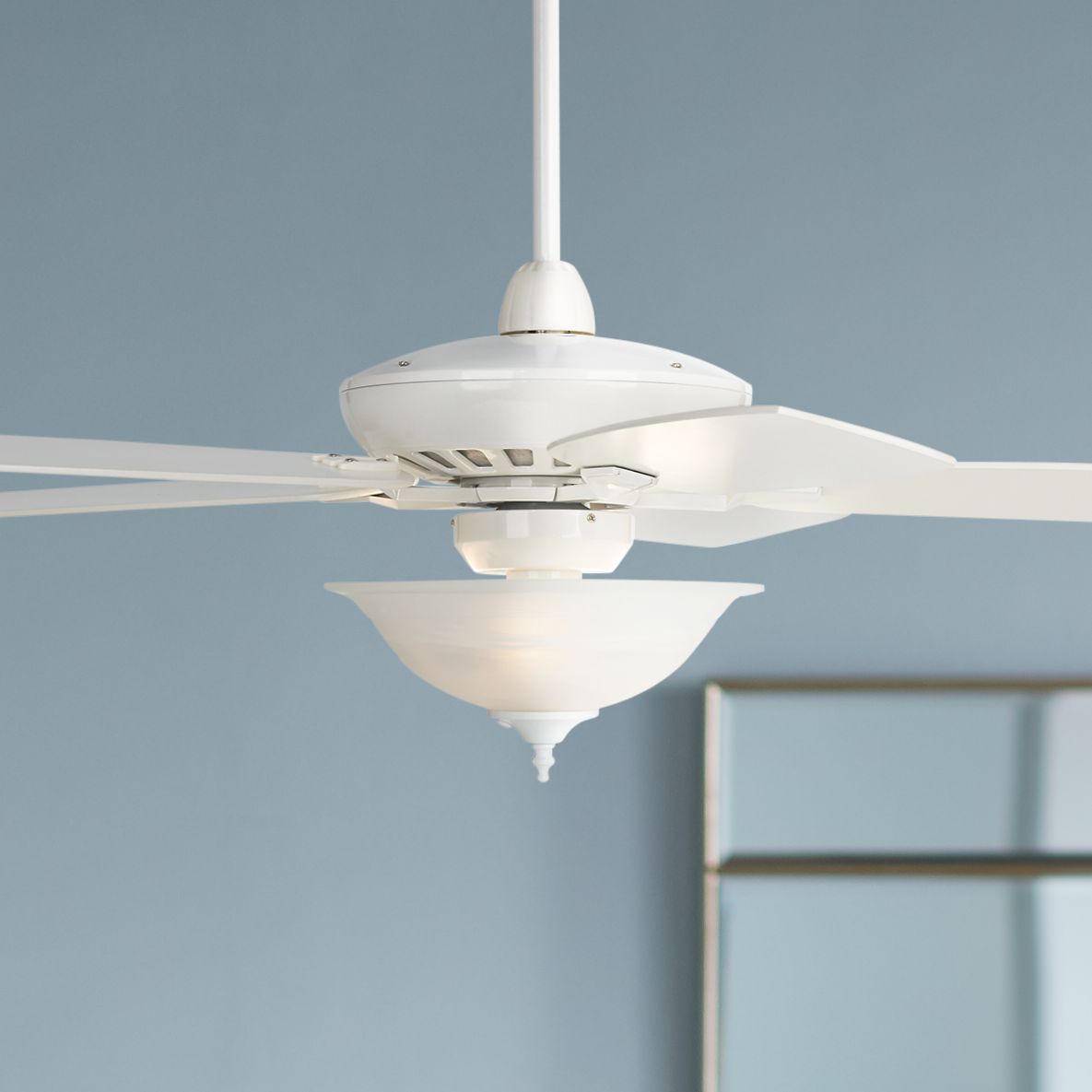 52" Casa Journey White Alabaster Glass LED Ceiling Fan