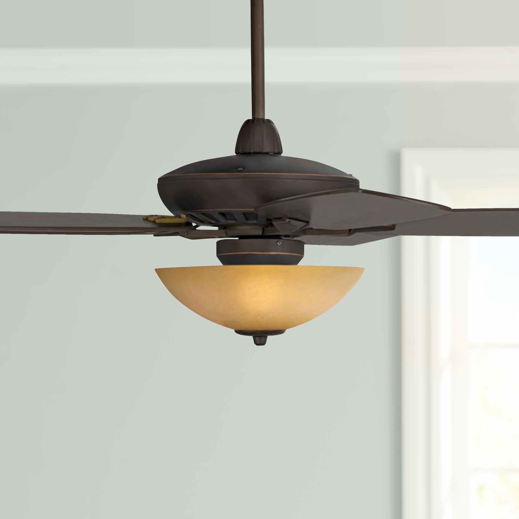 52" Casa Journey Bronze Scavo Glass LED Ceiling Fan
