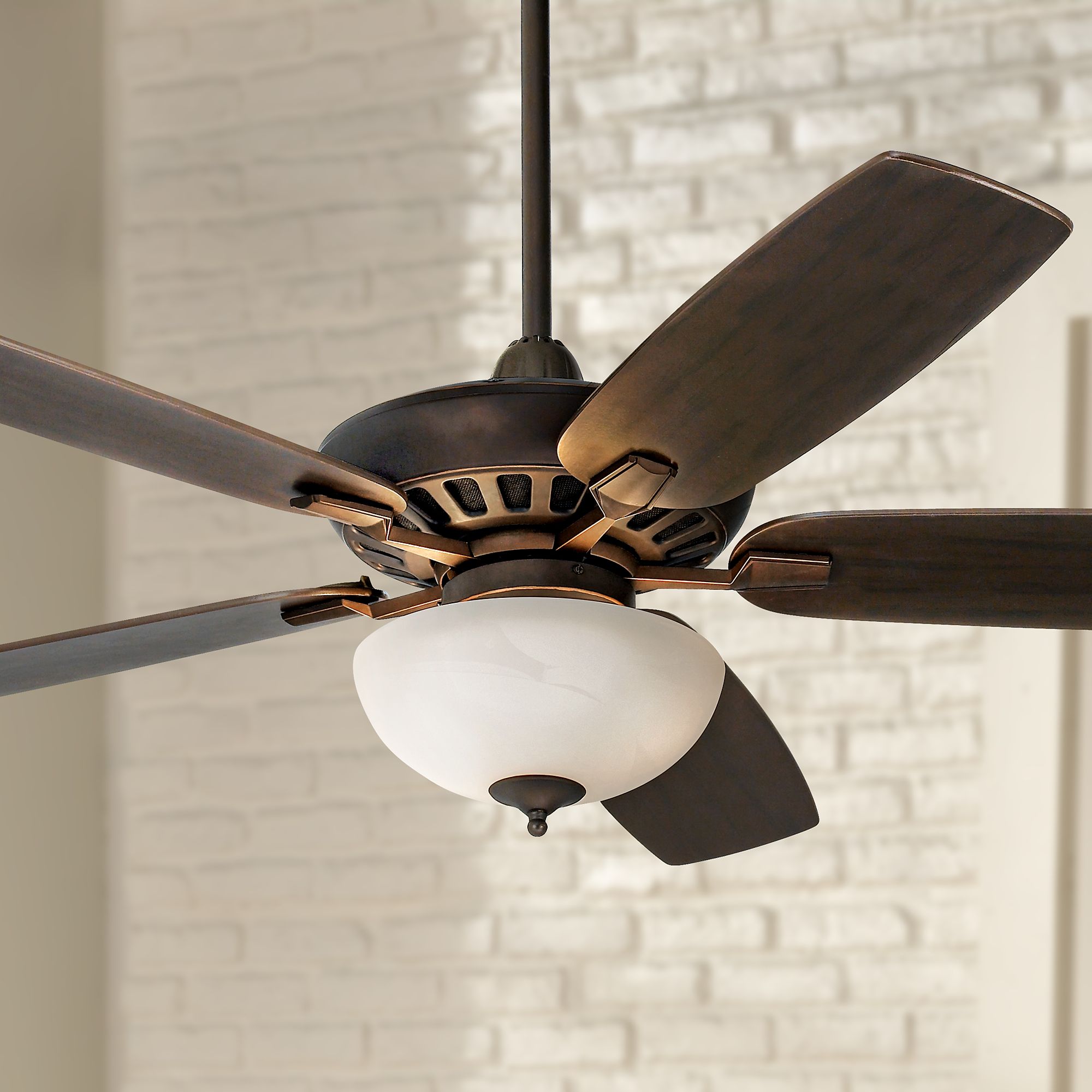 52" Casa Journey Bronze Opal Glass LED Ceiling Fan