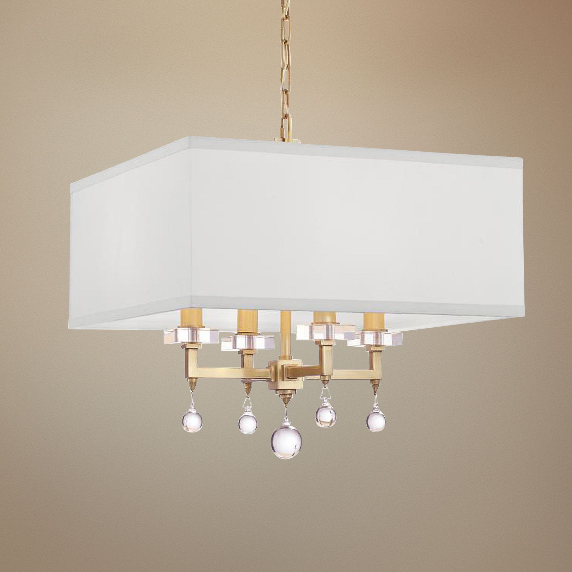 Crystorama Paxton 16" Wide Antique Gold 4-Light Chandelier