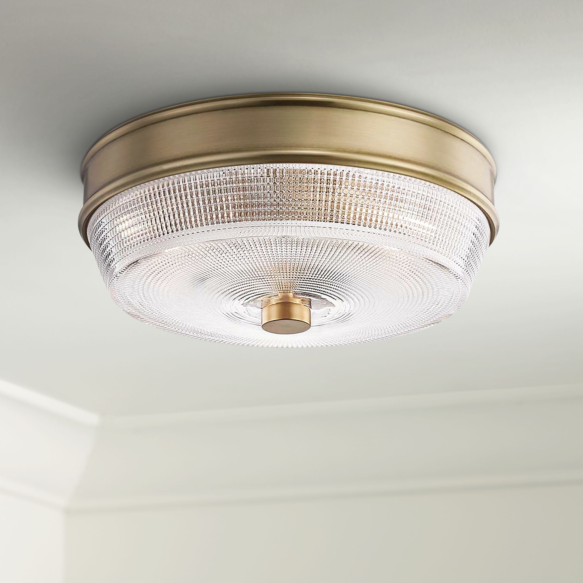 Mitzi Lacey 10 1/4" Wide Aged Brass Ceiling Light