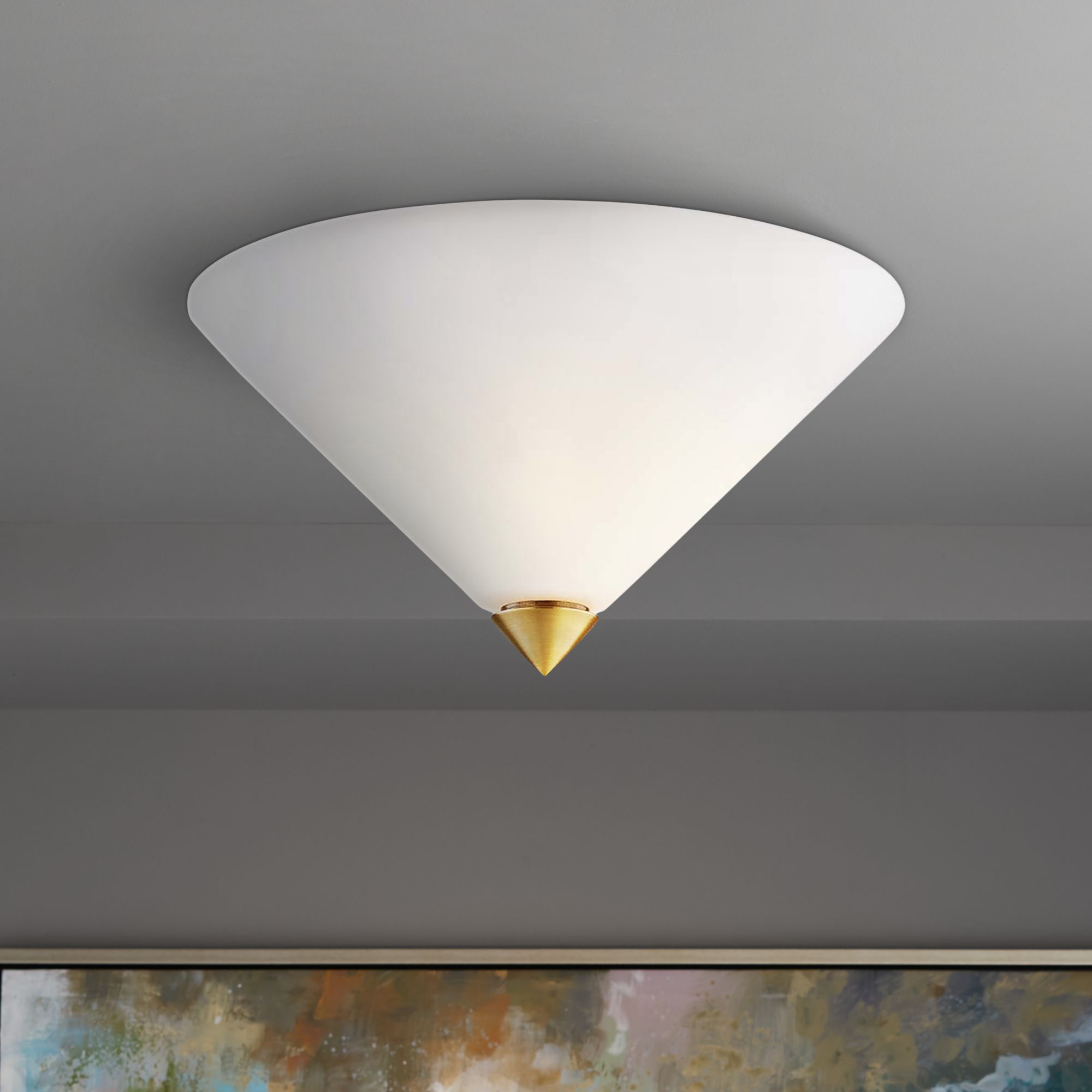 Mitzi Ulla 13" Wide Aged Brass Glass Ceiling Light