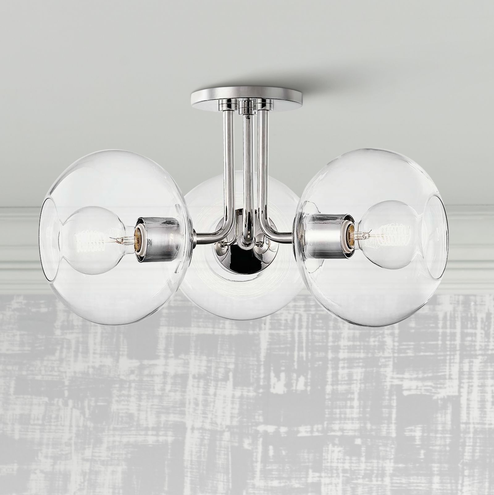 Mitzi Margot 20" Wide 3-Light Polished Nickel Ceiling Light