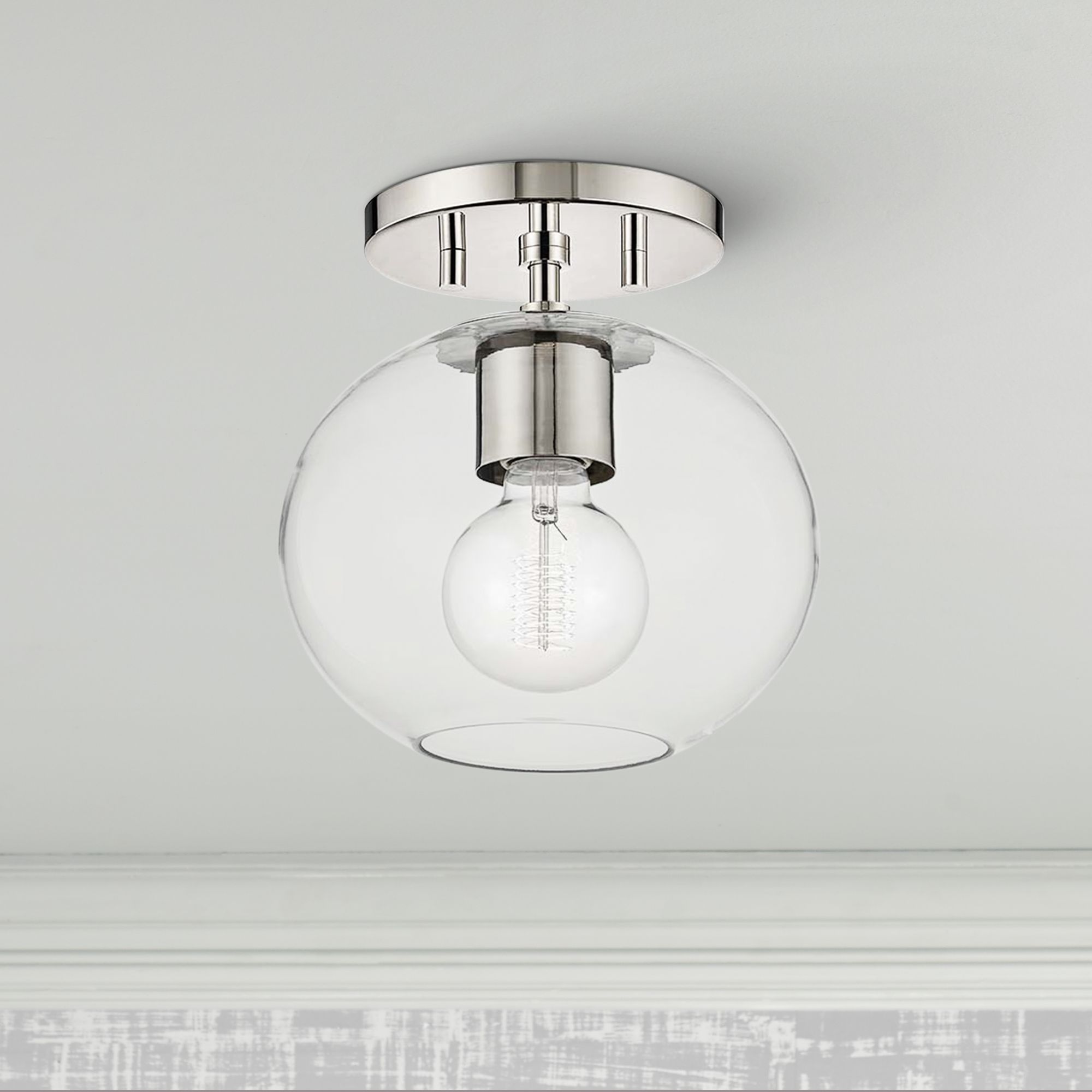 Mitzi Margot 8 1/4" Wide Polished Nickel Ceiling Light