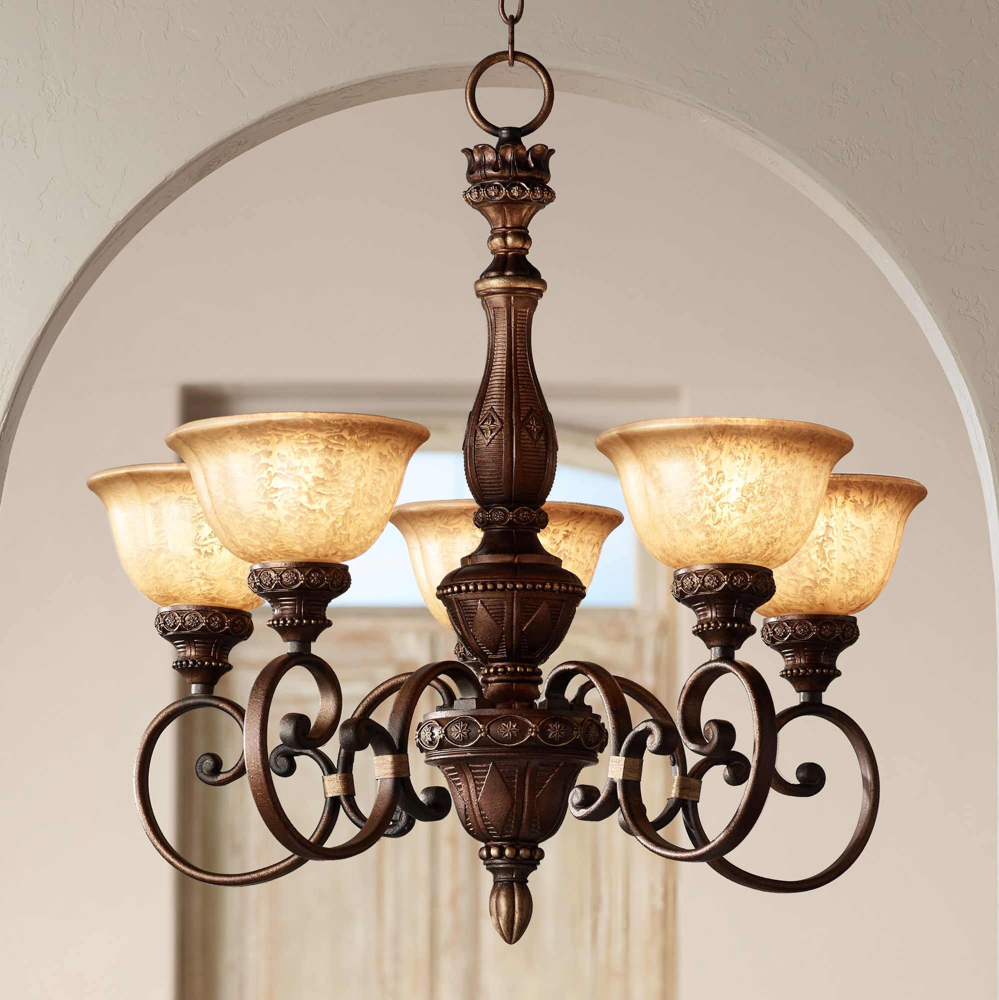 Illuminati Collection Silver Patina 28" Wide Chandelier