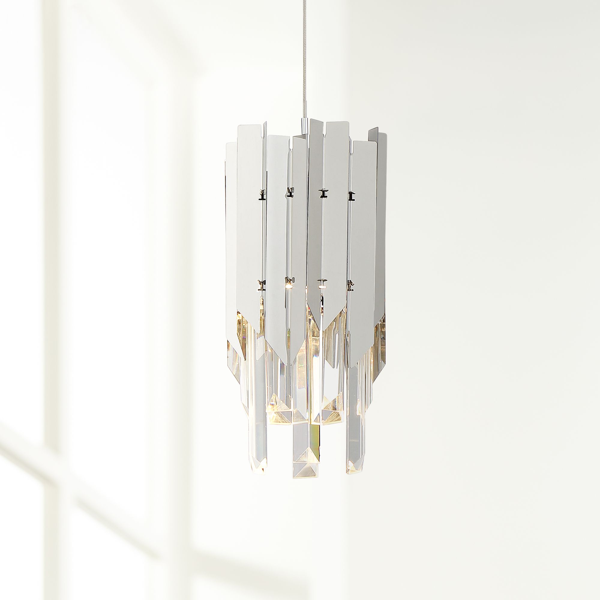 Latham 5" Wide Chrome and Crystal LED Mini Pendant Light